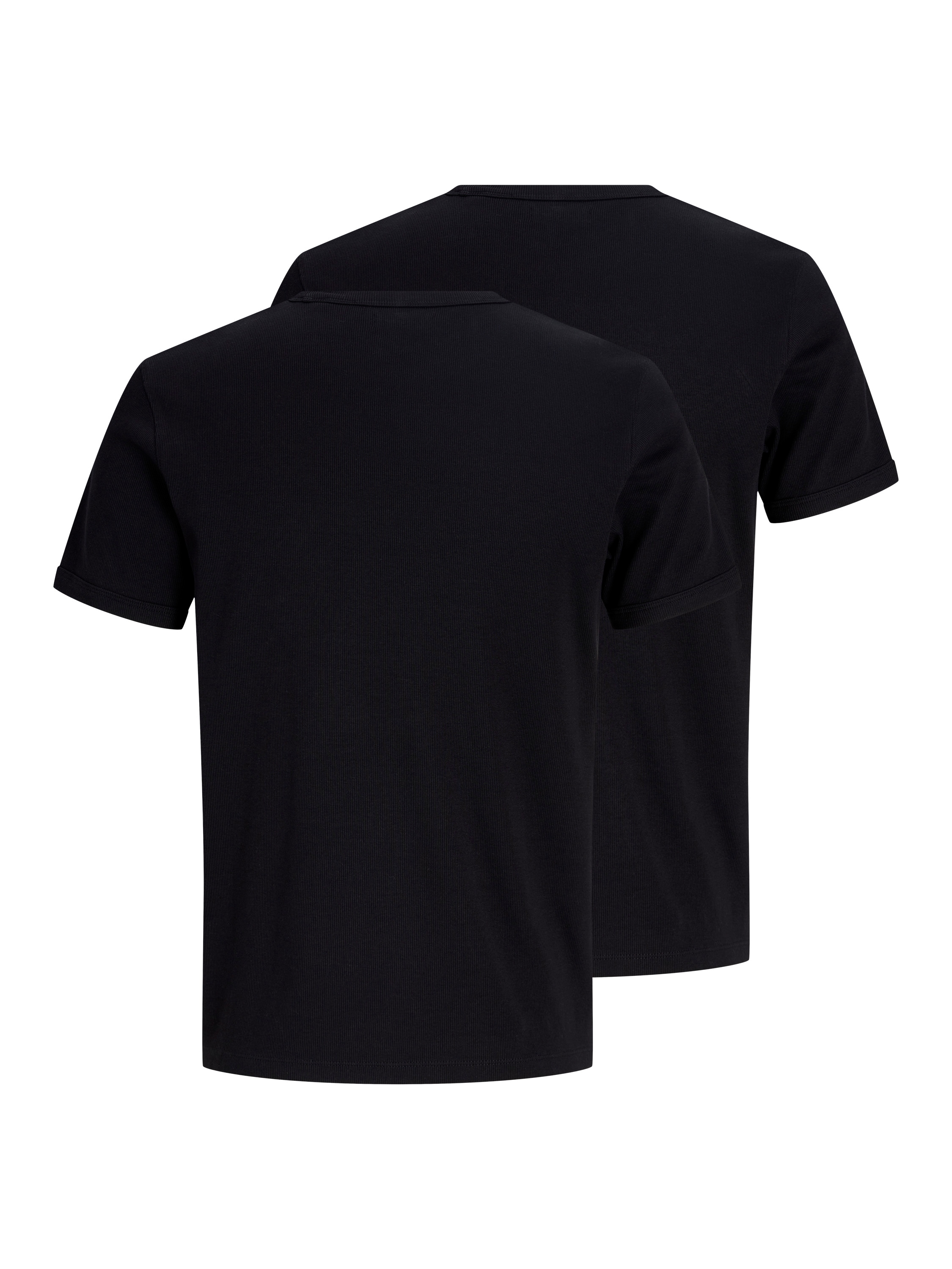 Jack & Jones Shirt à col rond »JJEORGANIC RIB TEE SS CREW NECK 2PK MP« Paquet, 2 Mélange de coton, coupe slim