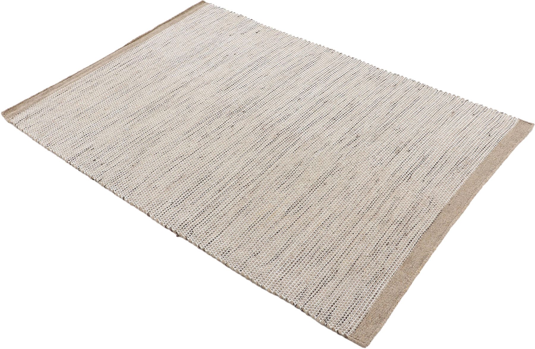 carpetfine Tapis en laine »Mona ,   auch als Läufer« Rectangulaire 5 mm Höhe 80% Wolle, Wendeteppich aus Wolle/Baumwolle, Wohnzimmer