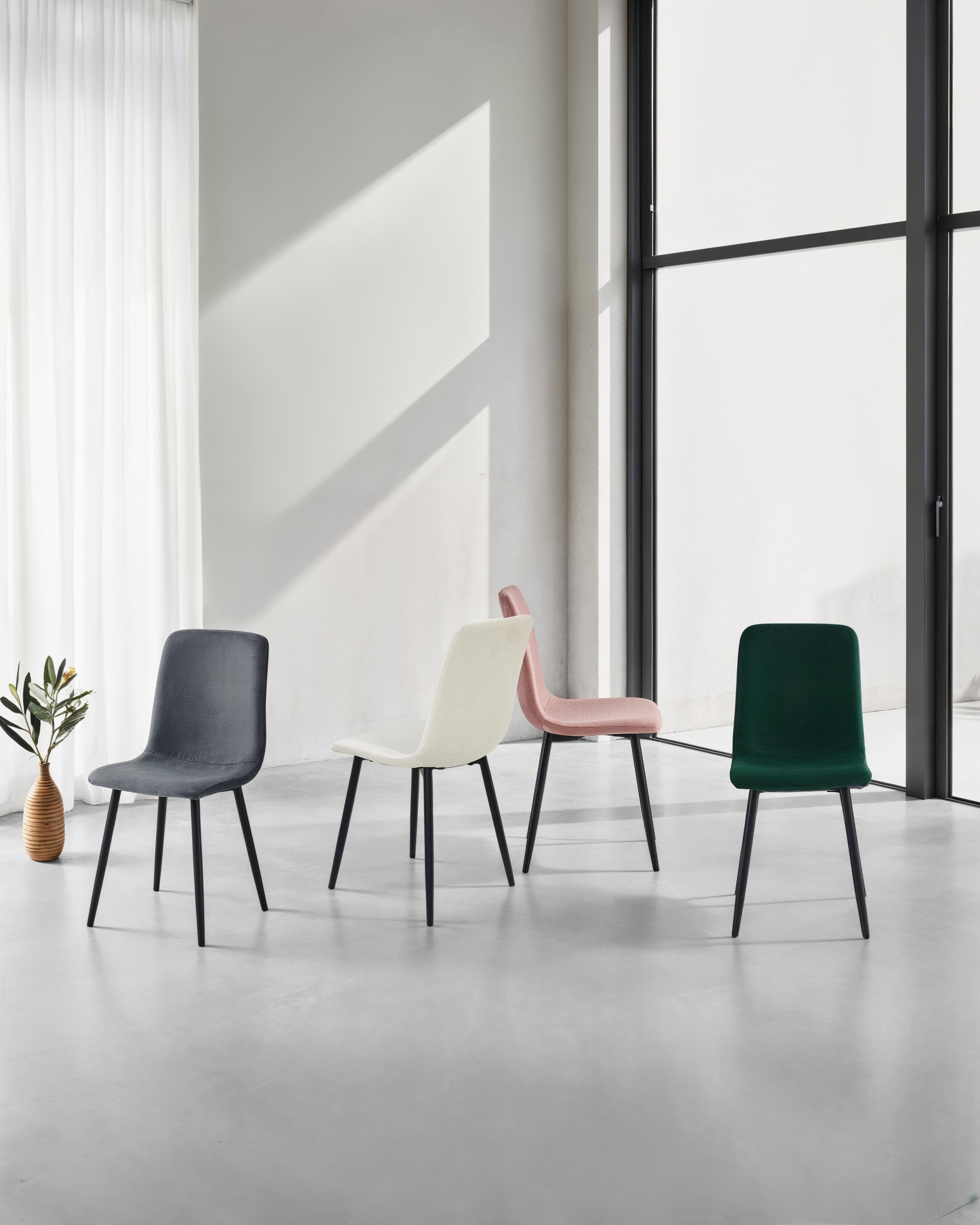 HELA Chaise à 4 pieds »LEIPZIG« (Set) 2 cuis4-Fuss,Rundrohrgestell konisch,Cordoptik,Sitzschale gespolstert