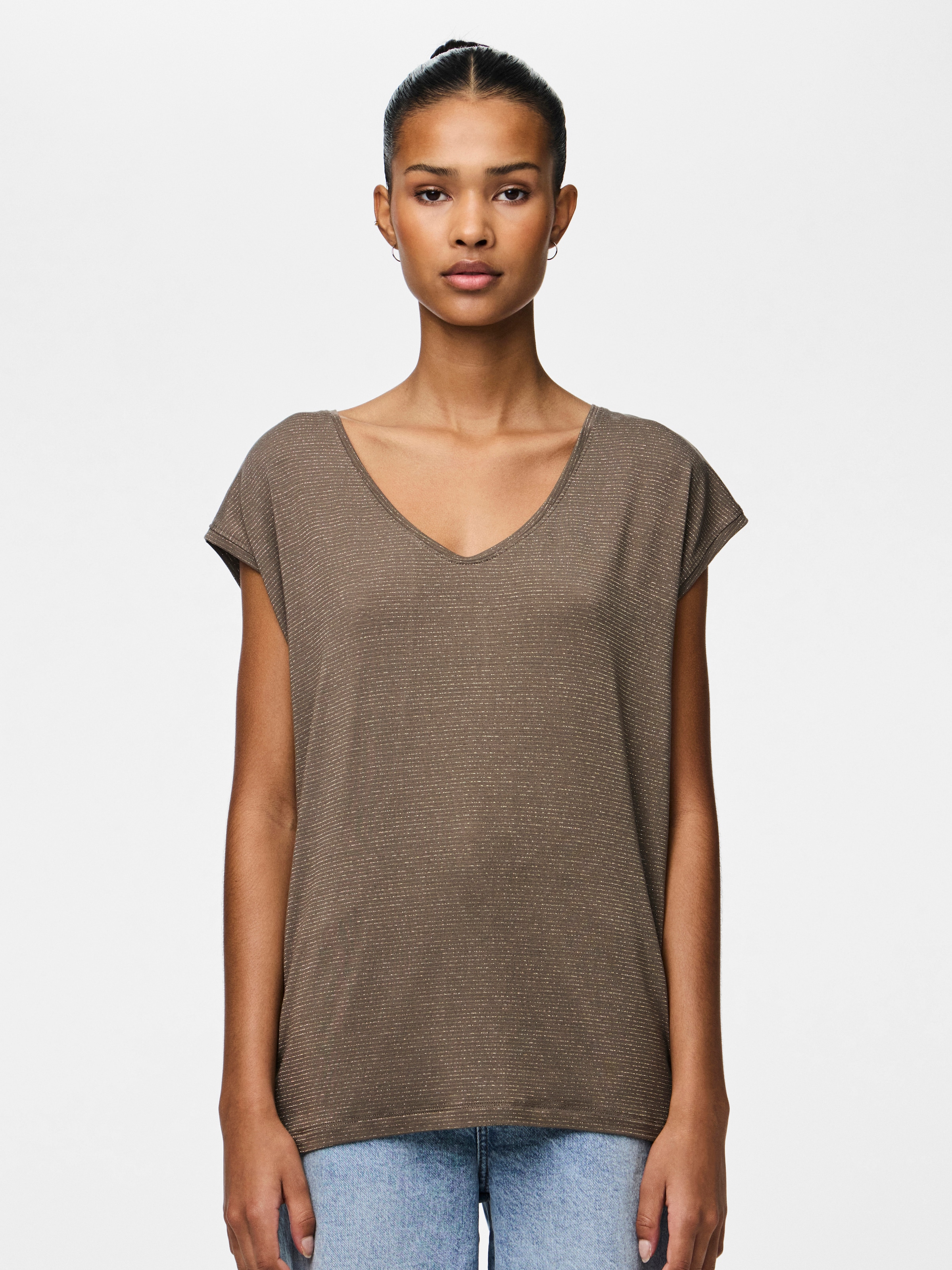 pieces Kurzarmshirt »PC BILLO« Viskosemischung, loose fit