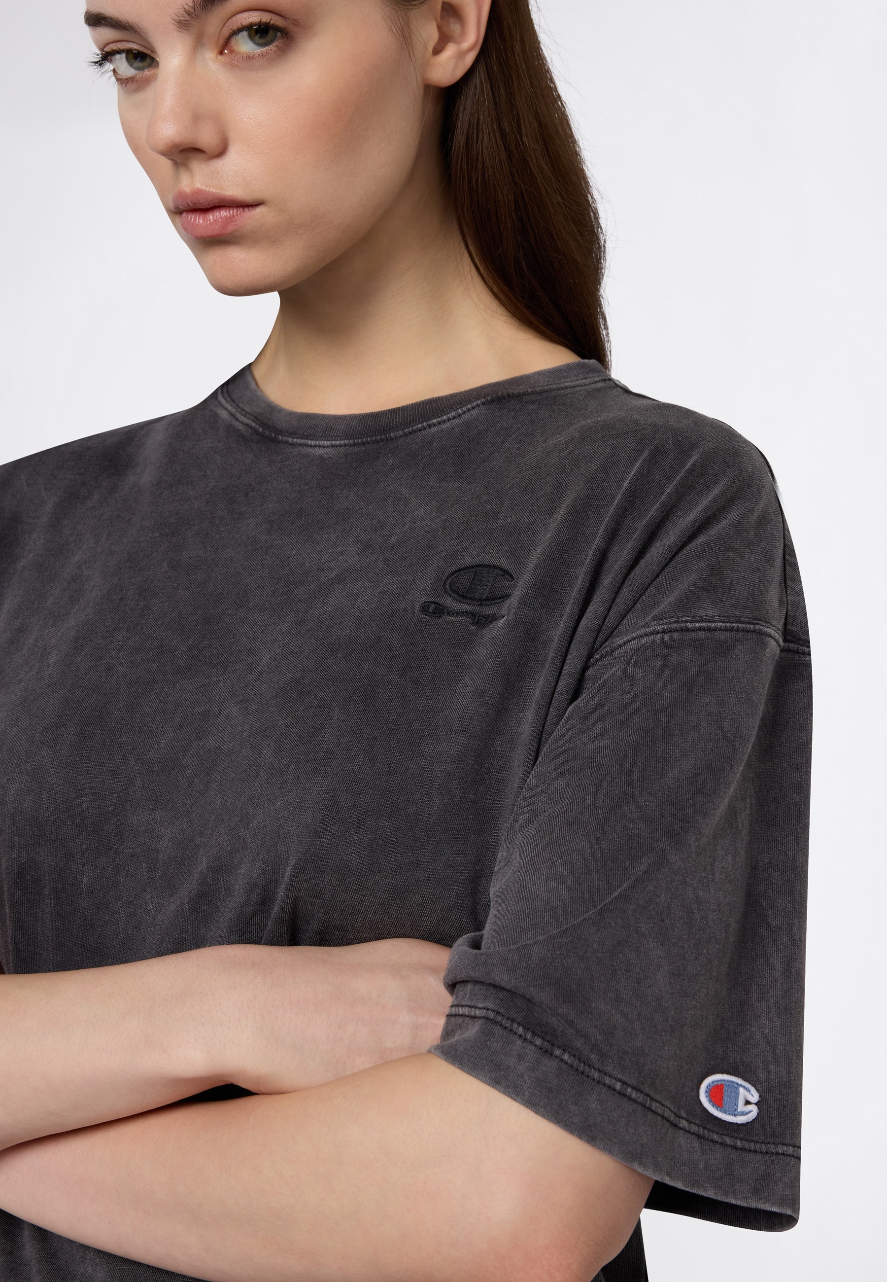 Champion T-shirt »ICONS WASH Oversize  T-Shirt« Kurzarm, für sportliche Aktivitäten und Freizeit, Rundhalsausschnitt