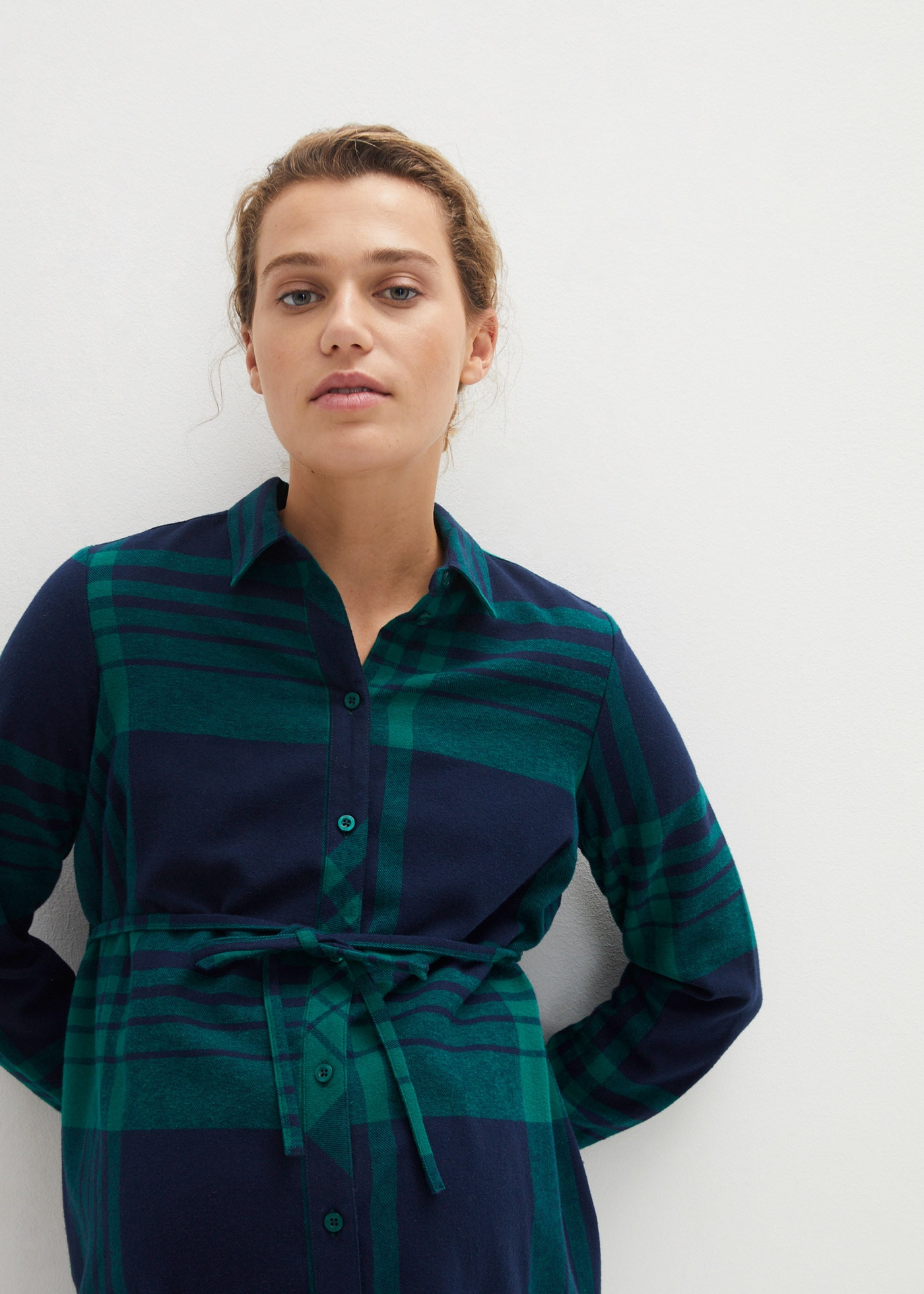 bonprix Umstandsbluse »Lange Umstandsbluse aus weichem Baumwoll-Flanell«, Lange Umstandsbluse aus weichem Baumwoll-Flanell
