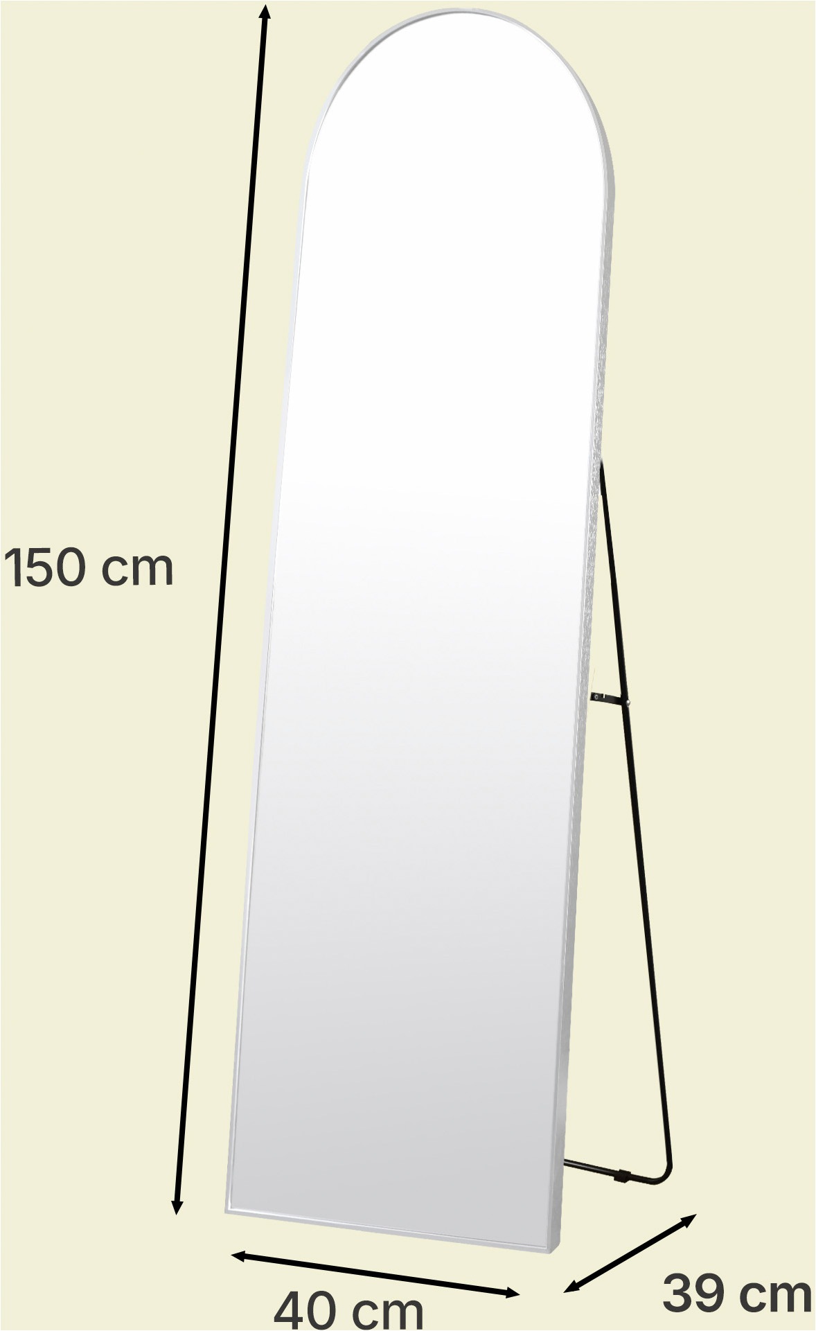 GOODproduct Miroir »Standspiegel Addrik, wahlweise in 2 Grössen 150x40cm oder 180x60cm« miroir corps entier avec verre de sécurité, en différentes couleurs