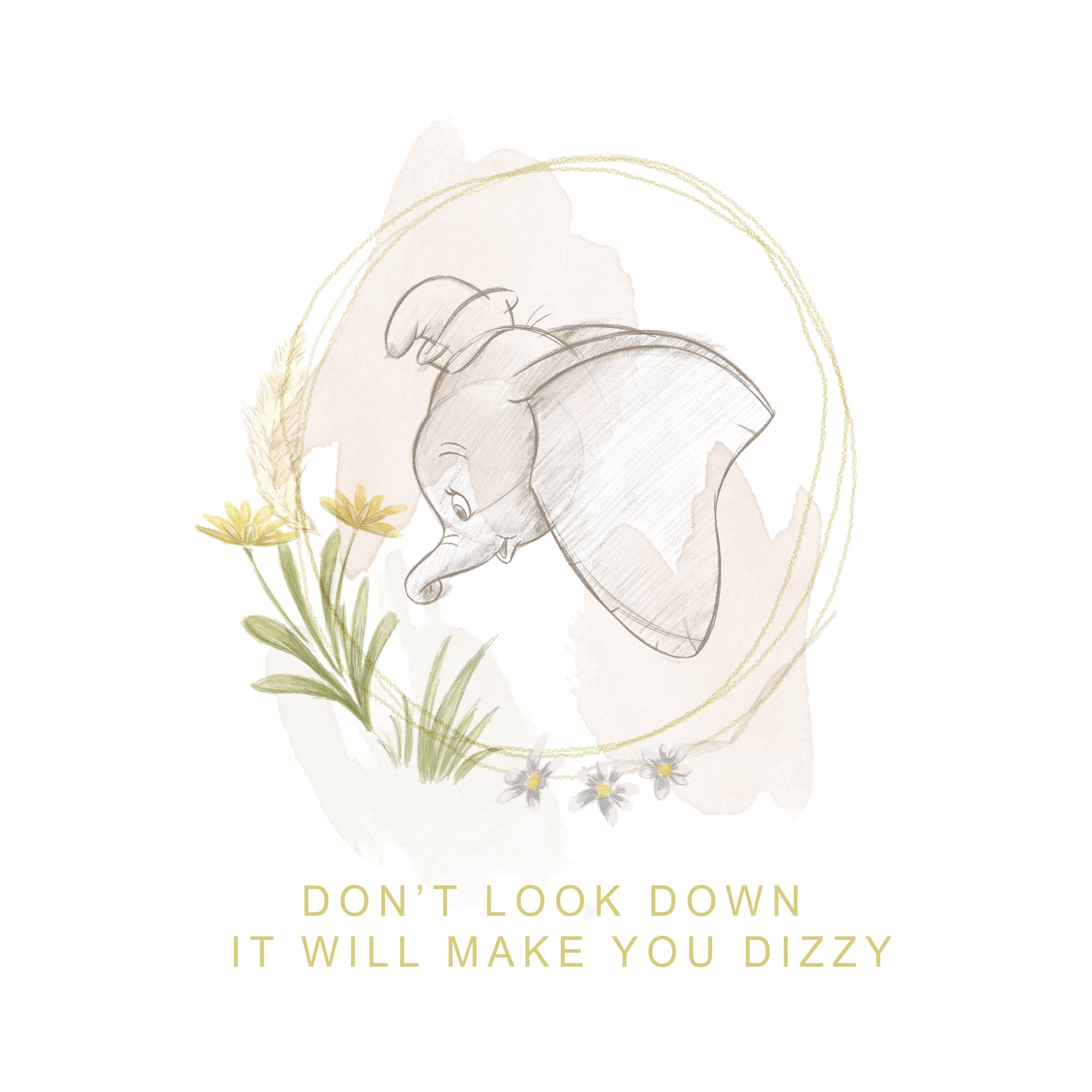 Komar Tableau sur toile »Disney Dumbo Don't Look Down« 1 cuis tlg. 40 x 40 cm (Breite x Höhe) - Kinderzimmer, Dekoration