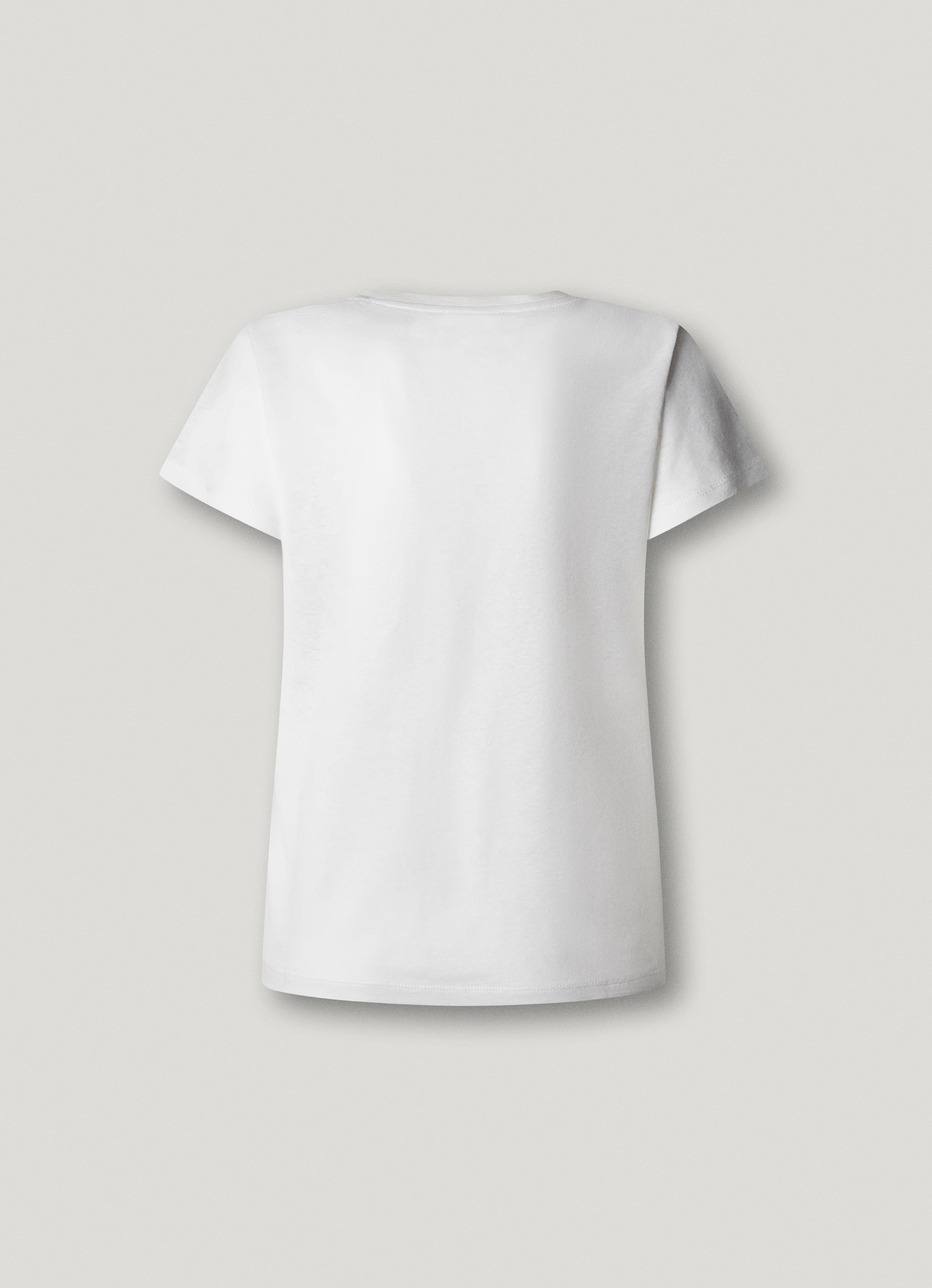 Pepe Jeans T-shirt »MEGAN« mit Leinenanteil, Logostickerei auf der Brust