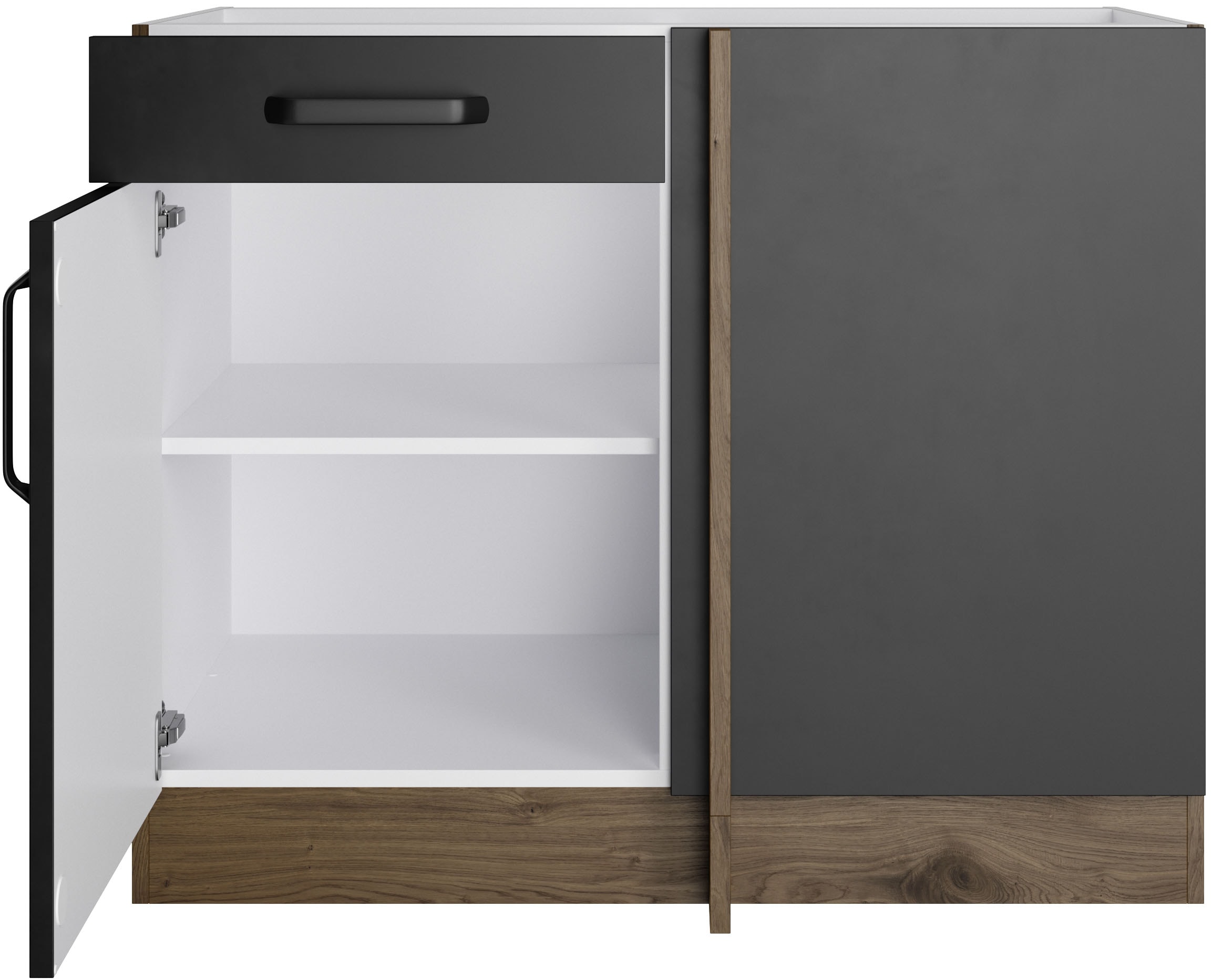 wiho Küchen Eckunterschrank »Elba« Breite: 110 cm, mit Schubkasten und zusätzlichem Einlegeboden