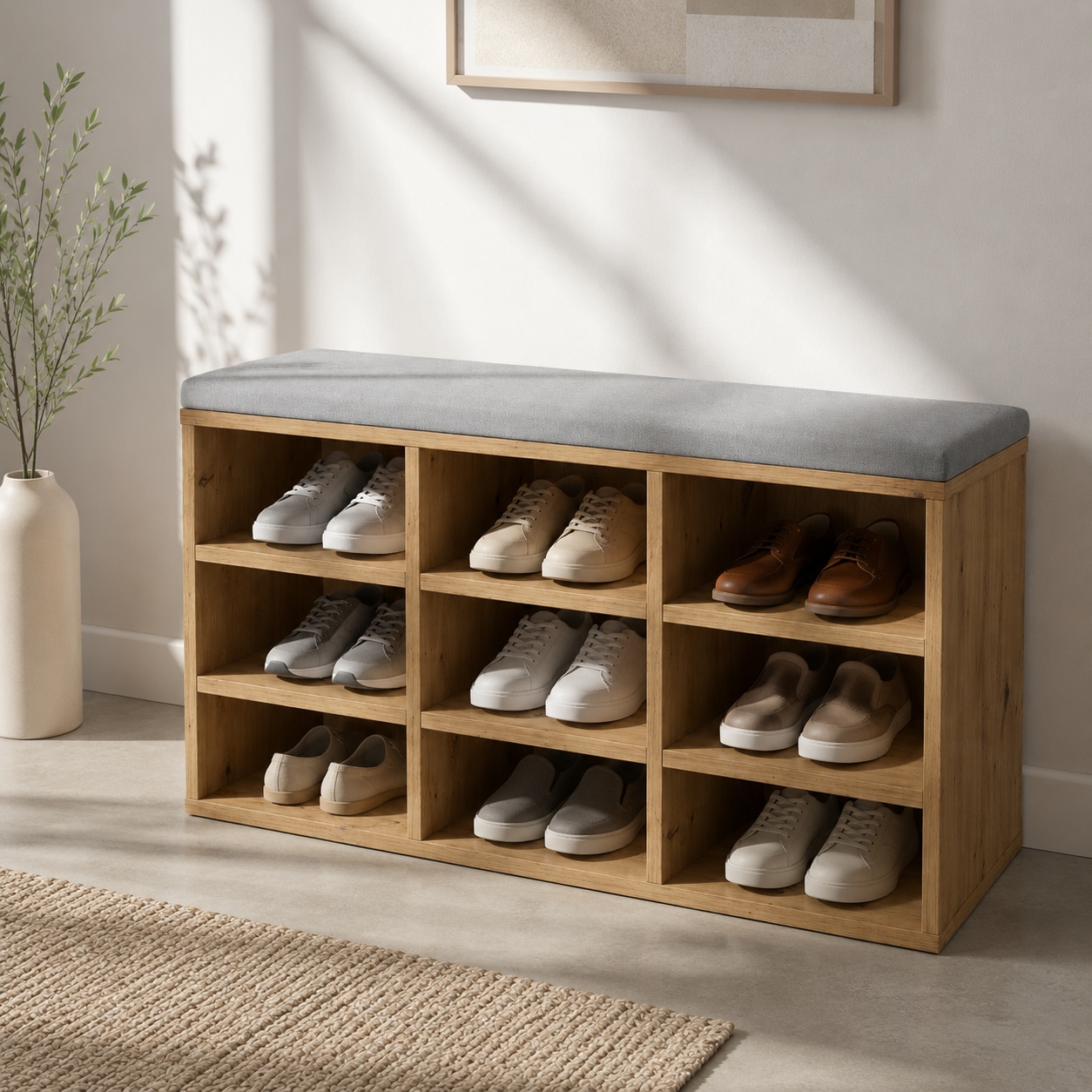GOODproduct Schuhbank »Schuchschrank 80,  Schuhregal, Schuhtruhe, Schuhkommode, Sitzbank« mit bequemer, abnehmbarer Sitzauflage