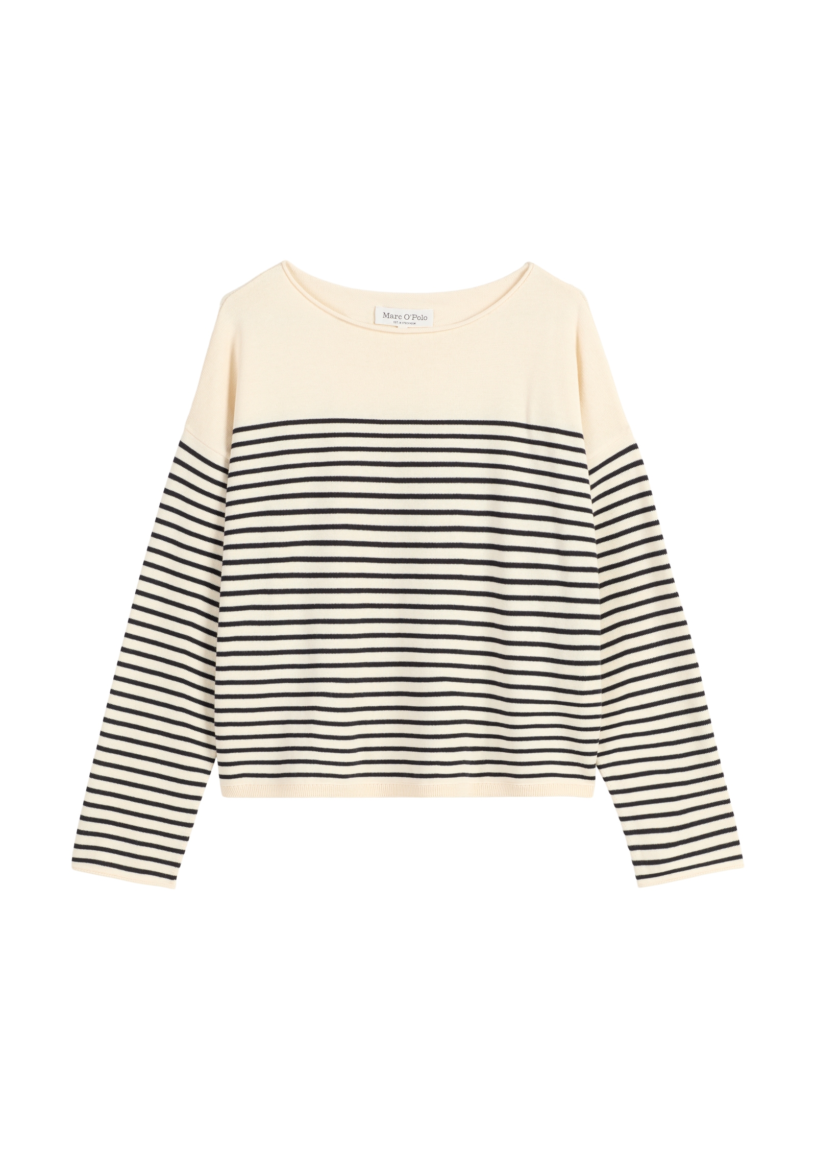 Marc O'Polo Strickpullover geringelt, U-Boot-Ausschnitt