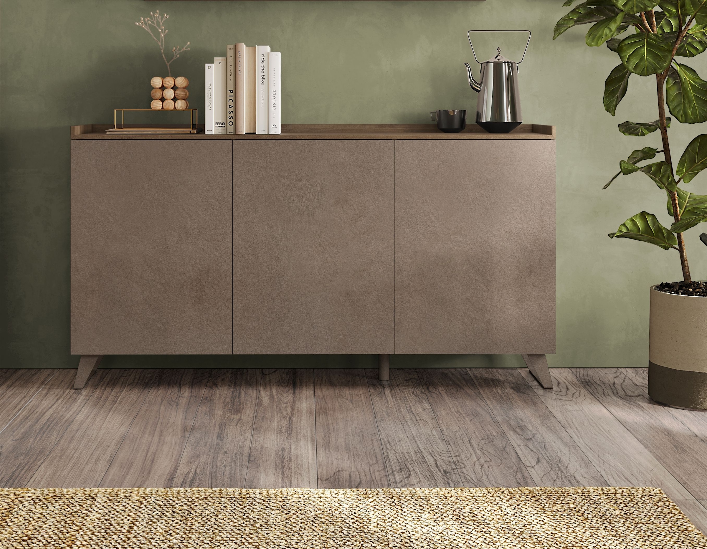 INOSIGN Sideboard »Tray, Breite 181, Kommode mit 3 Türen« Top "Tablet", Push-to-open Funktion