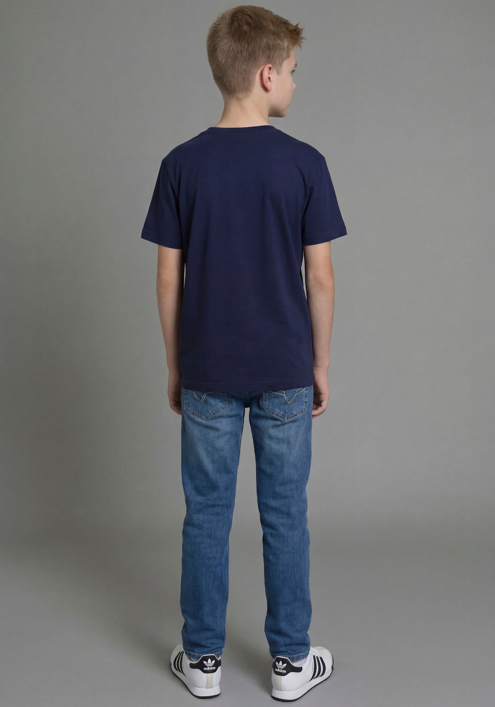 H.I.S T-shirt »2er Pack T-Shirts mit Logodrucken für Jungen« Packung, 2, 2 pièces Basic Schnitt, kurze Ärmel, bedruckte Optik, Logodrucke