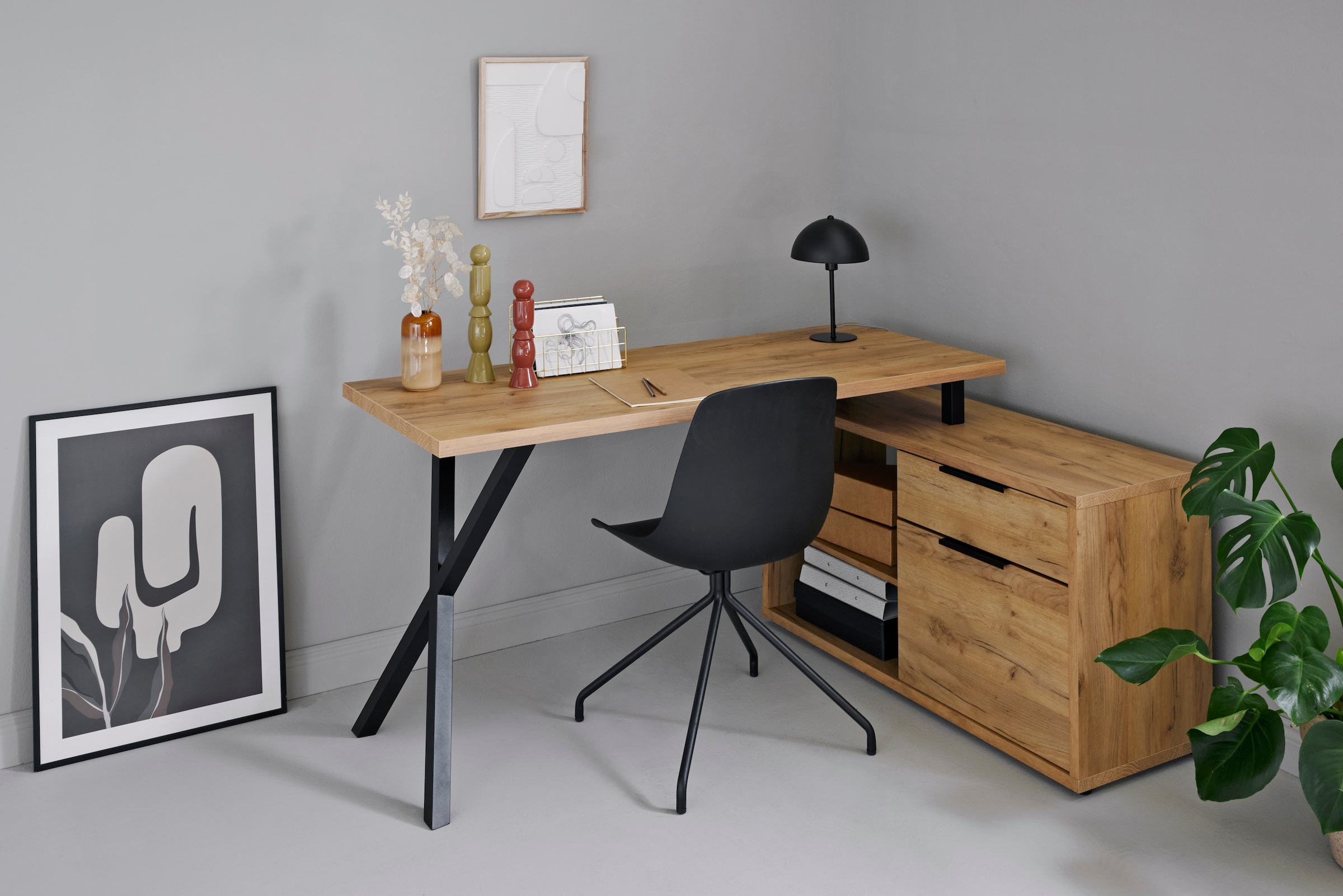 Jahnke Schreibtisch »X-TRA C 145 E« 1 Stk. tlg. Eckschreibtisch, wechselseitig montierbar, X-Gestell