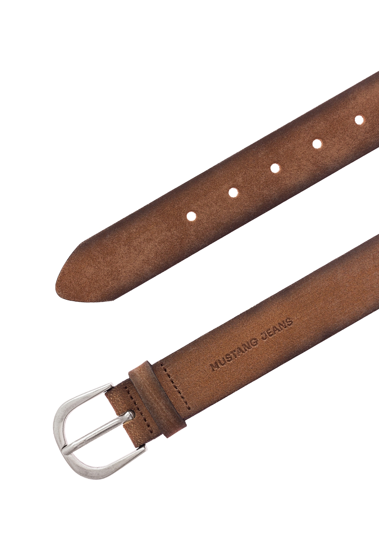 MUSTANG Ledergürtel Echtleder, einfache Dornschliesse, angeraute Optik