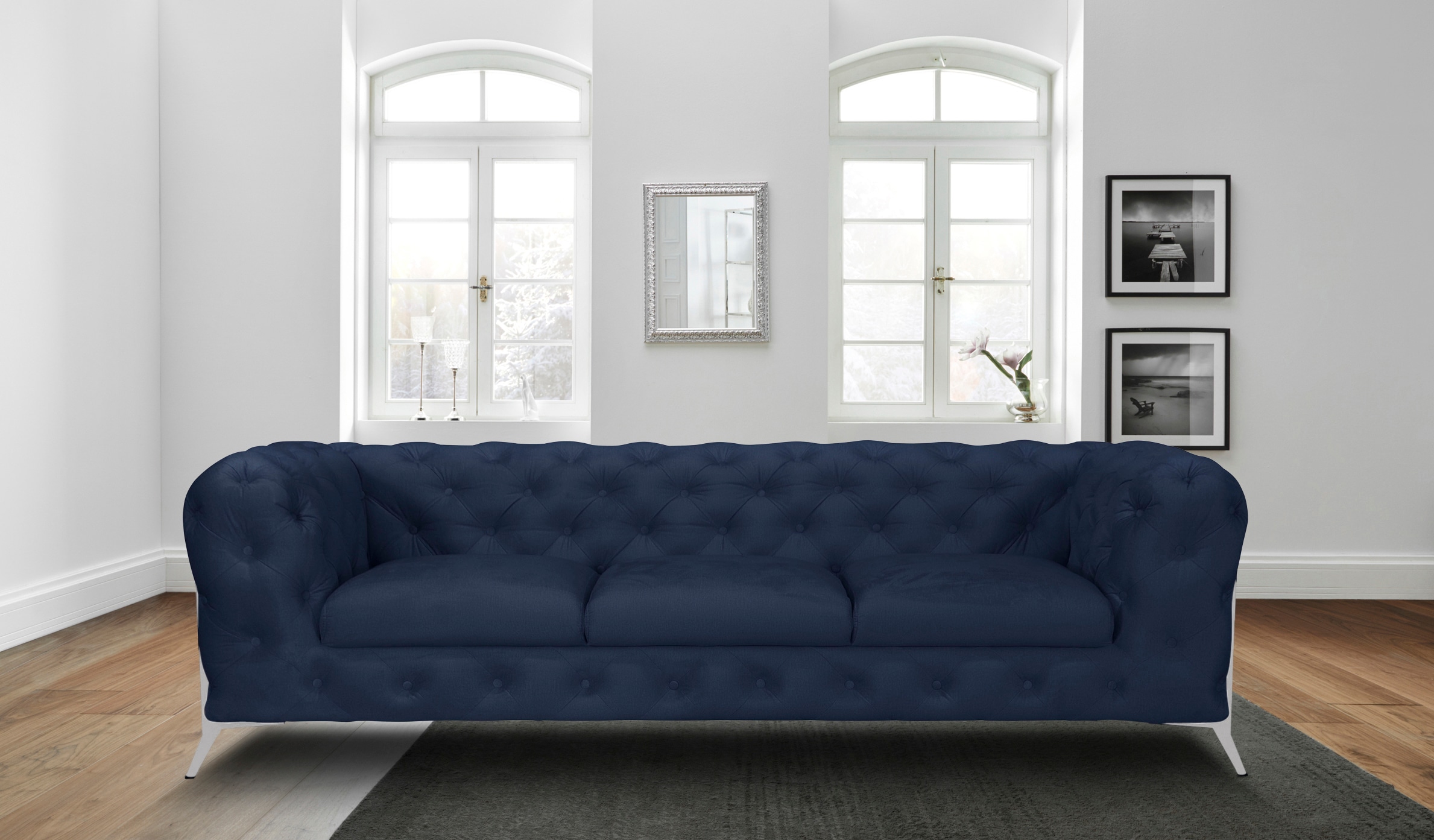 Home affaire Chesterfield-Sofa »Amaury« aufwändige Knopfheftung, moderne Chesterfield Optik, Fussfarbe wählbar