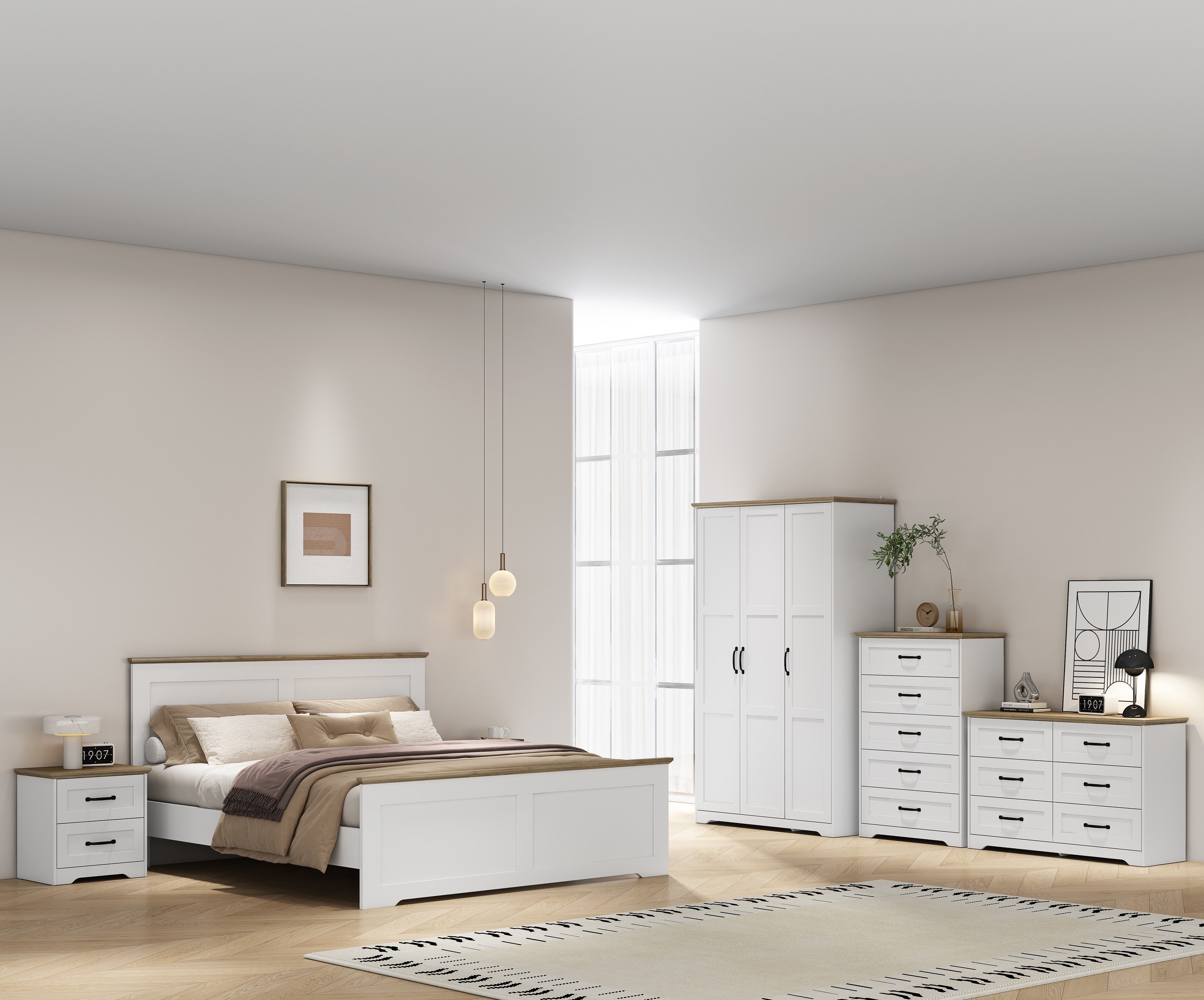 GOODproduct Schubkastenkommode »Emmilia Sideboard Schubladenschrank Wäscheschrank im Landhaus Design« Scandi Design mit 6 Schubladen für viel Stauraum im Schlafzimmer,  Schrankkommode in hochwertiger Qualität