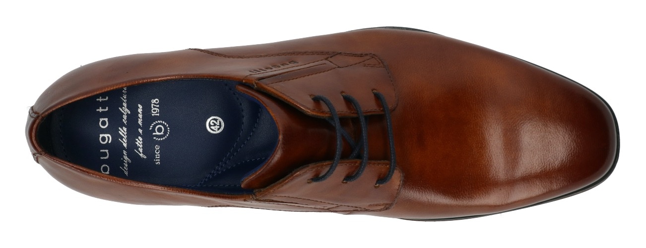 bugatti Chaussure à lacets  Anzugschuh, Business Schuh mit Logoschriftzug mit feinem Blockabsatz