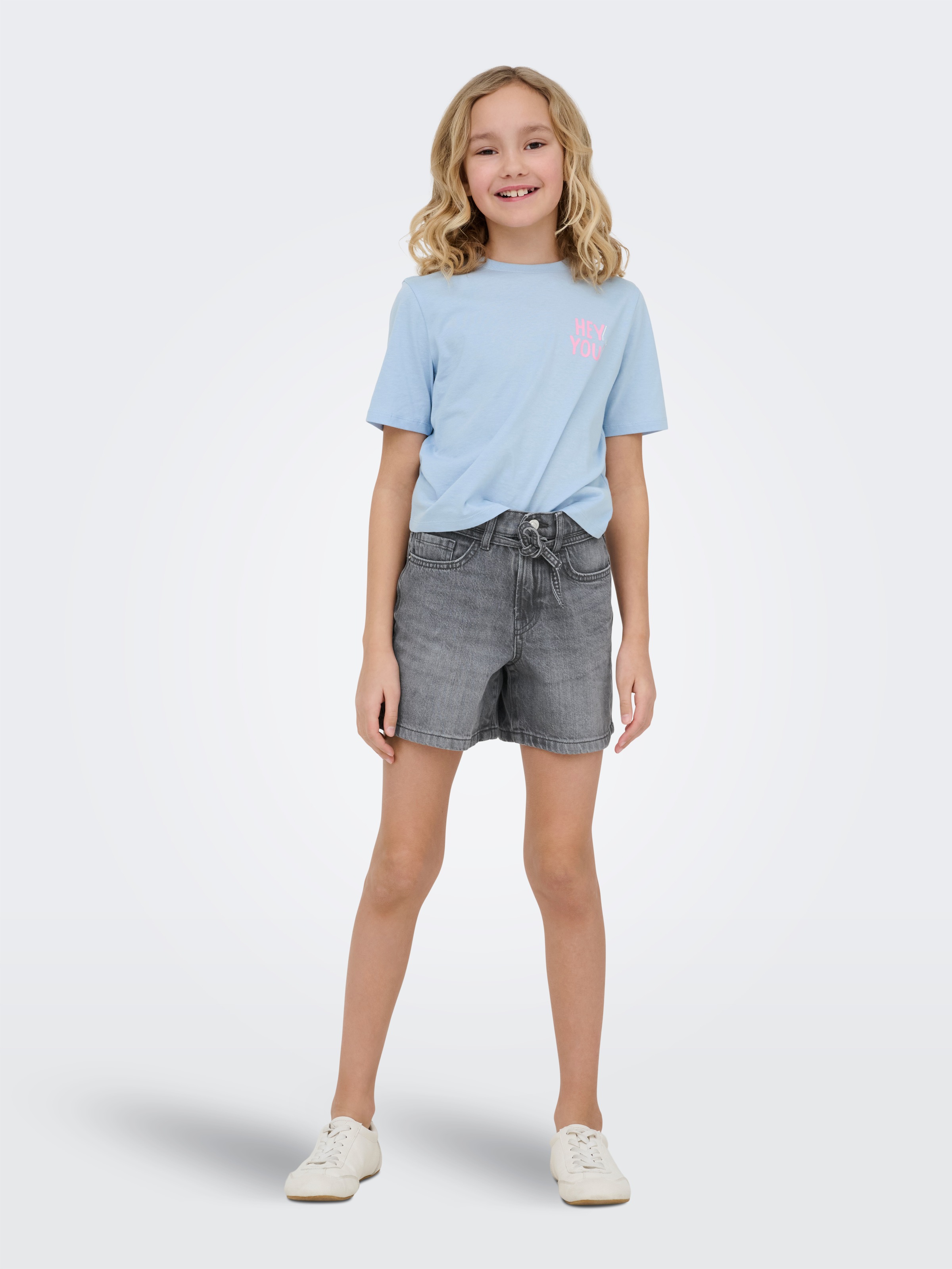 KIDS ONLY Jeansshorts »KOGGIANNA HW BELT SHORTS PIMBOX DNM NOOS« mit schmalem, dekorativen Bindeband in der Taille