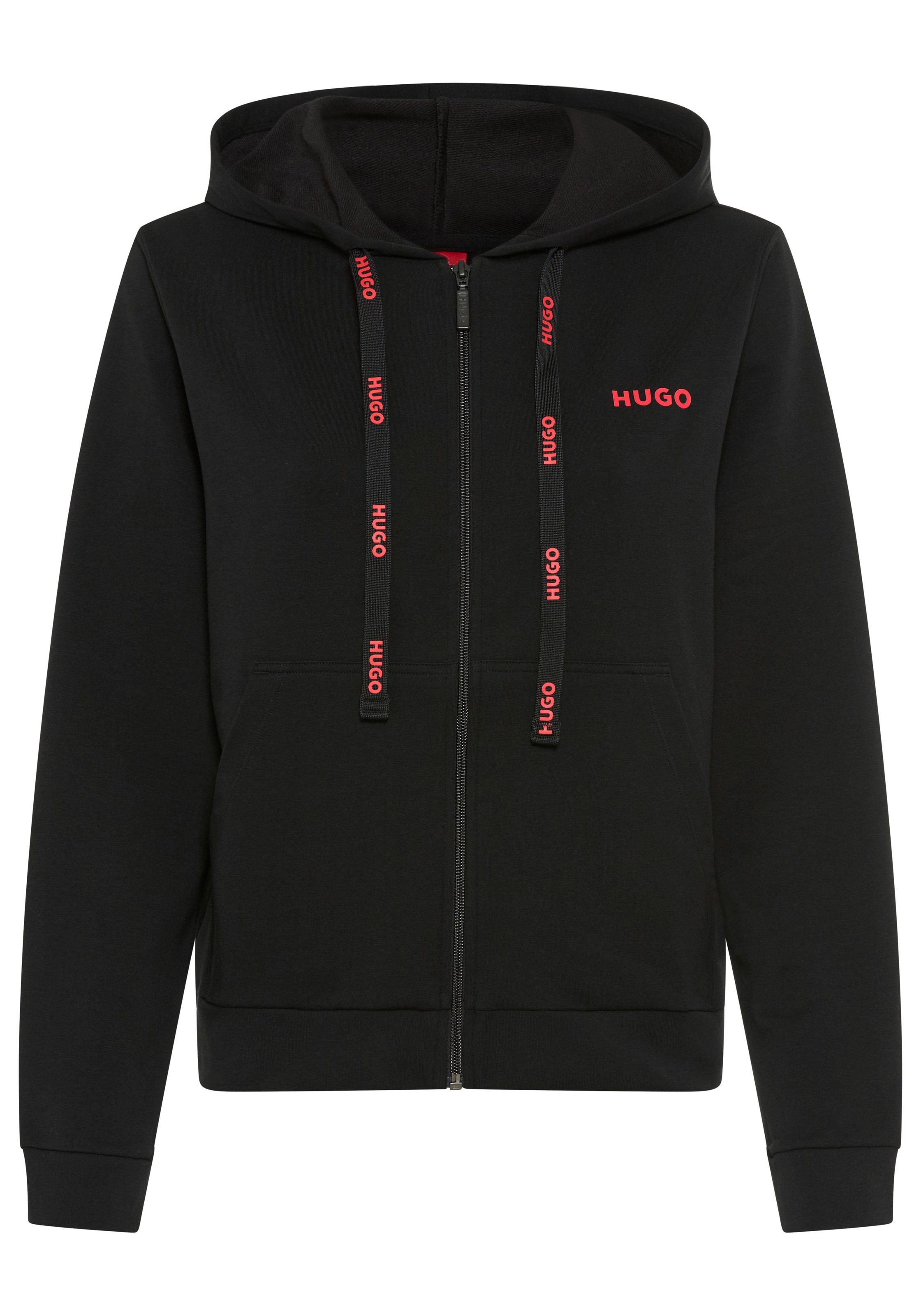 HUGO Underwear Veste sweat Kapuze, Reissverschluss, gerade geschnitten