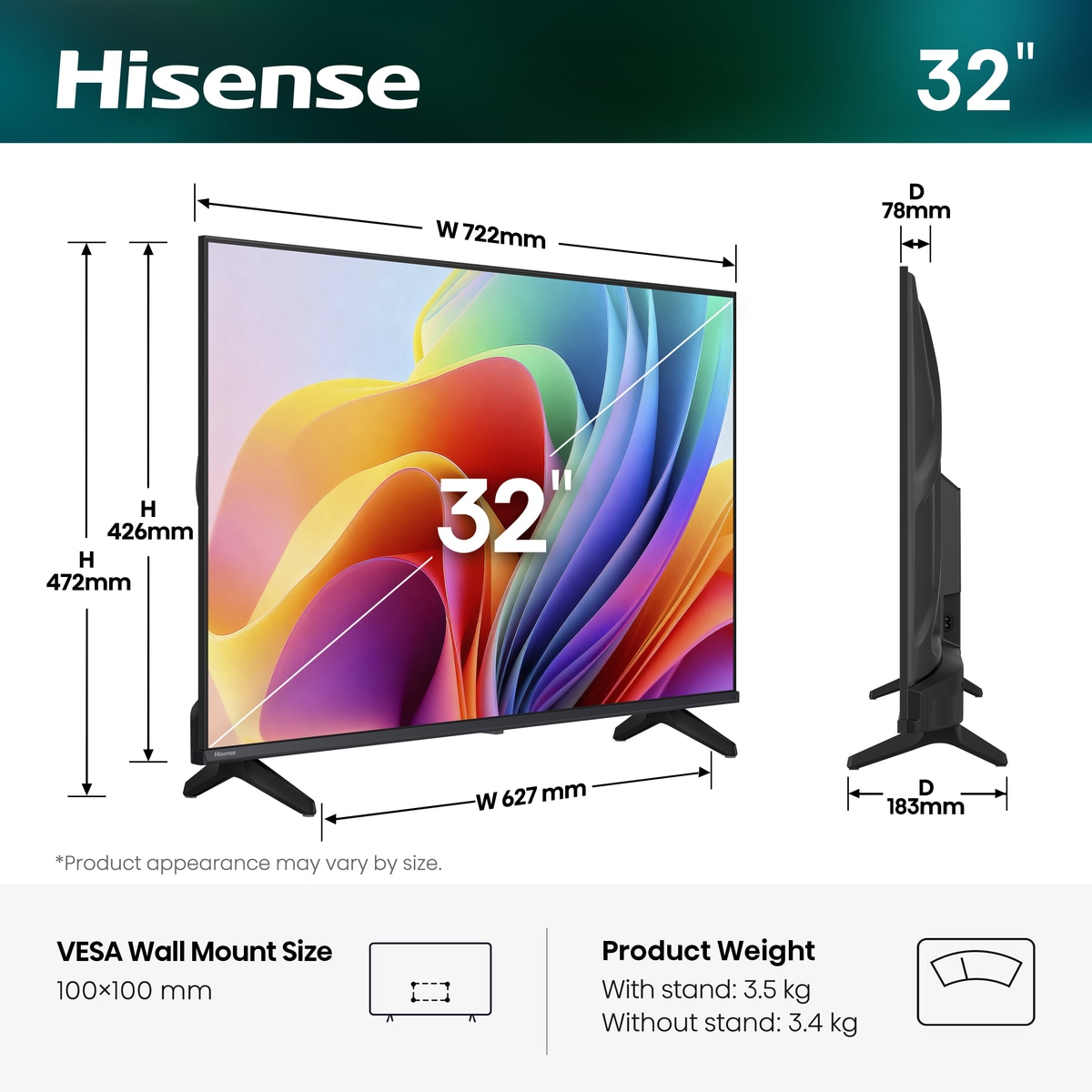 Hisense LED-Fernseher »32E4DS« 80 cm/32 ″ HD Smart-TV
