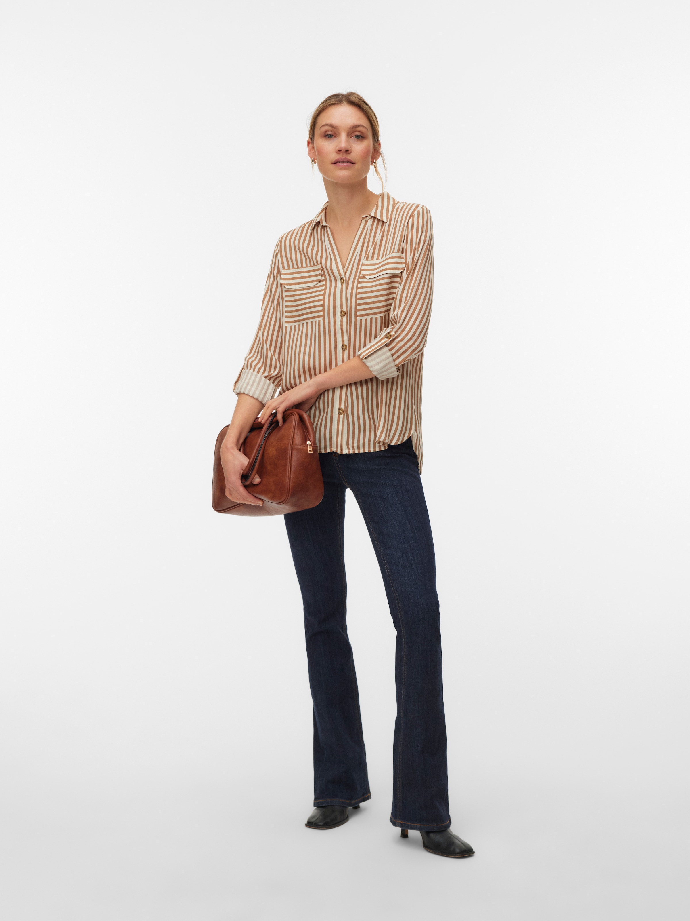 Vero Moda Blouse chemise »VMBUMPY L/S SHIRT NEW WVN GA NOOS« viscose, coupe regular