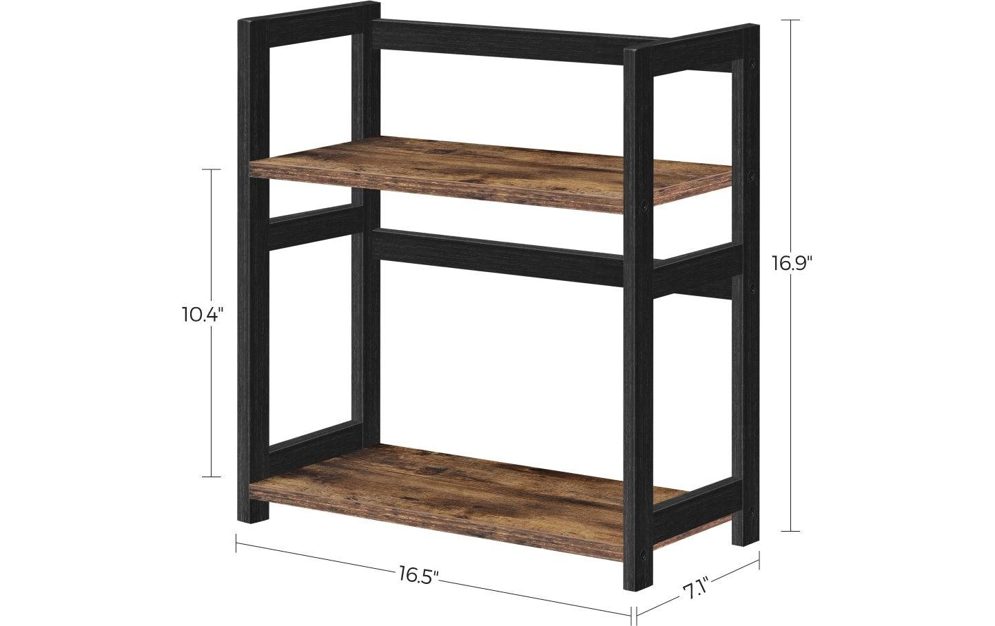 SONGMICS Étagère »2 Ebenen, Braun/Schwarz«