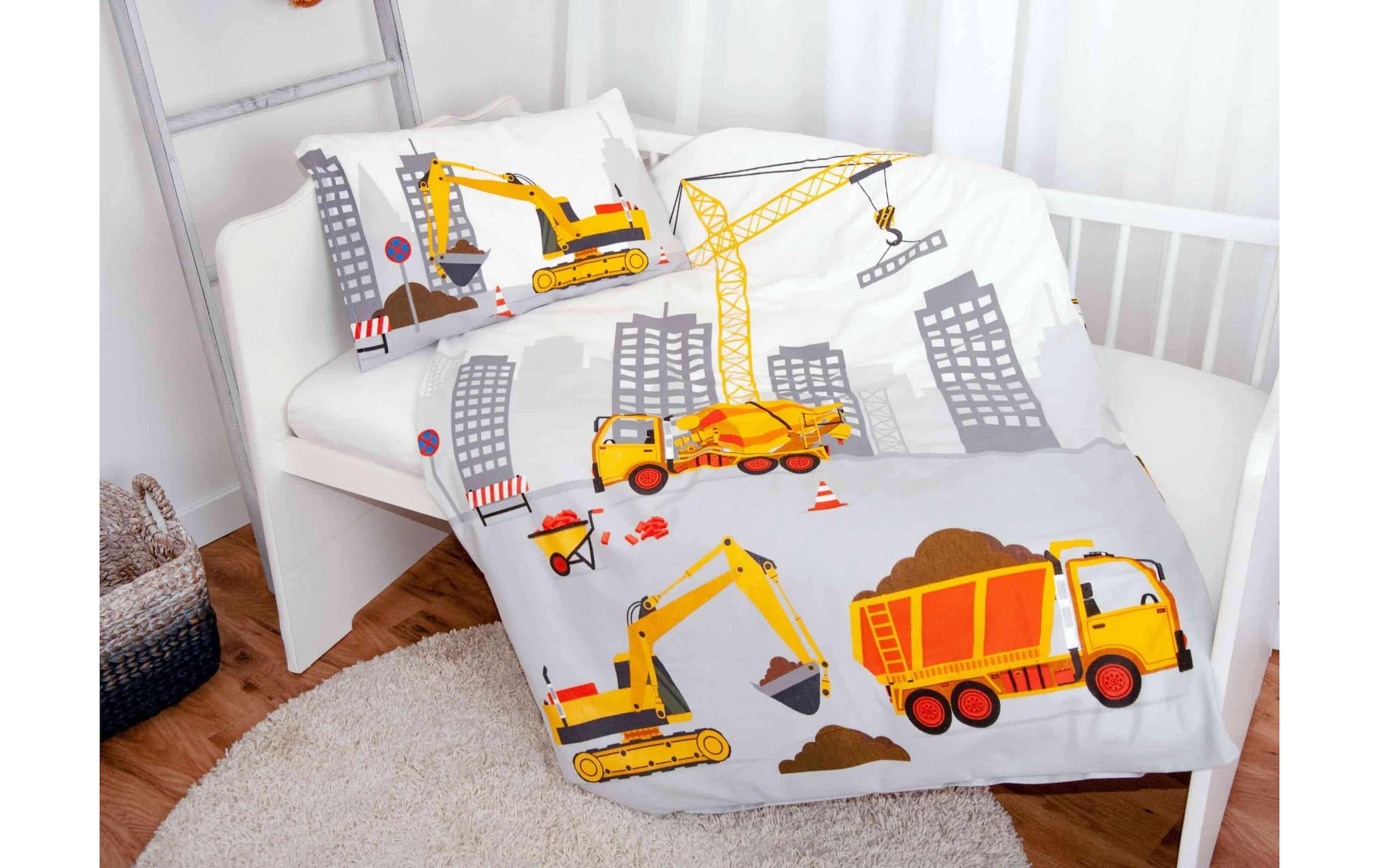 Herding Kinderbettwäsche »Baustelle« mit niedlichem Baustellen Motiv