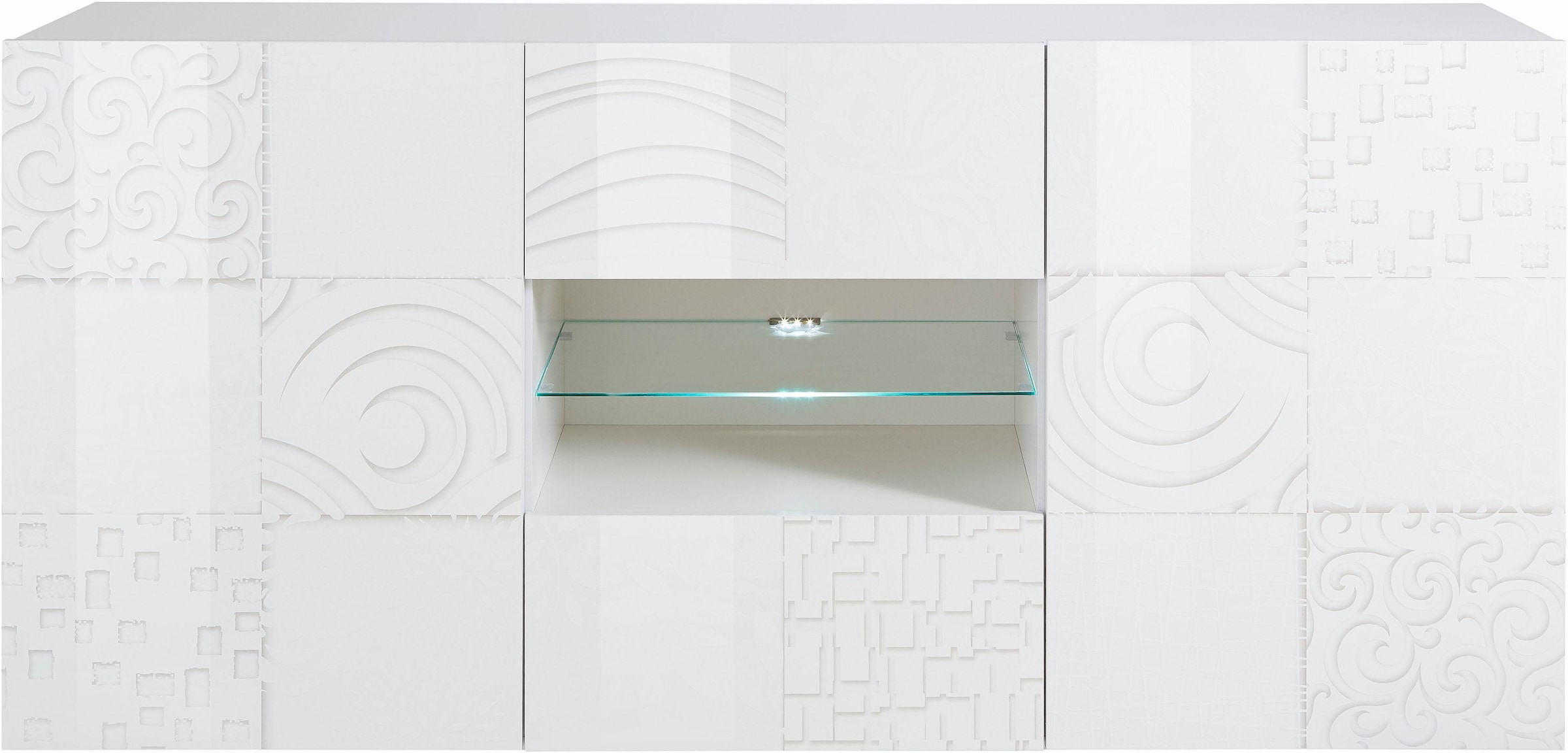 Home affaire Sideboard »Miro« Breite 181 cm mit dekorativem Siebdruck