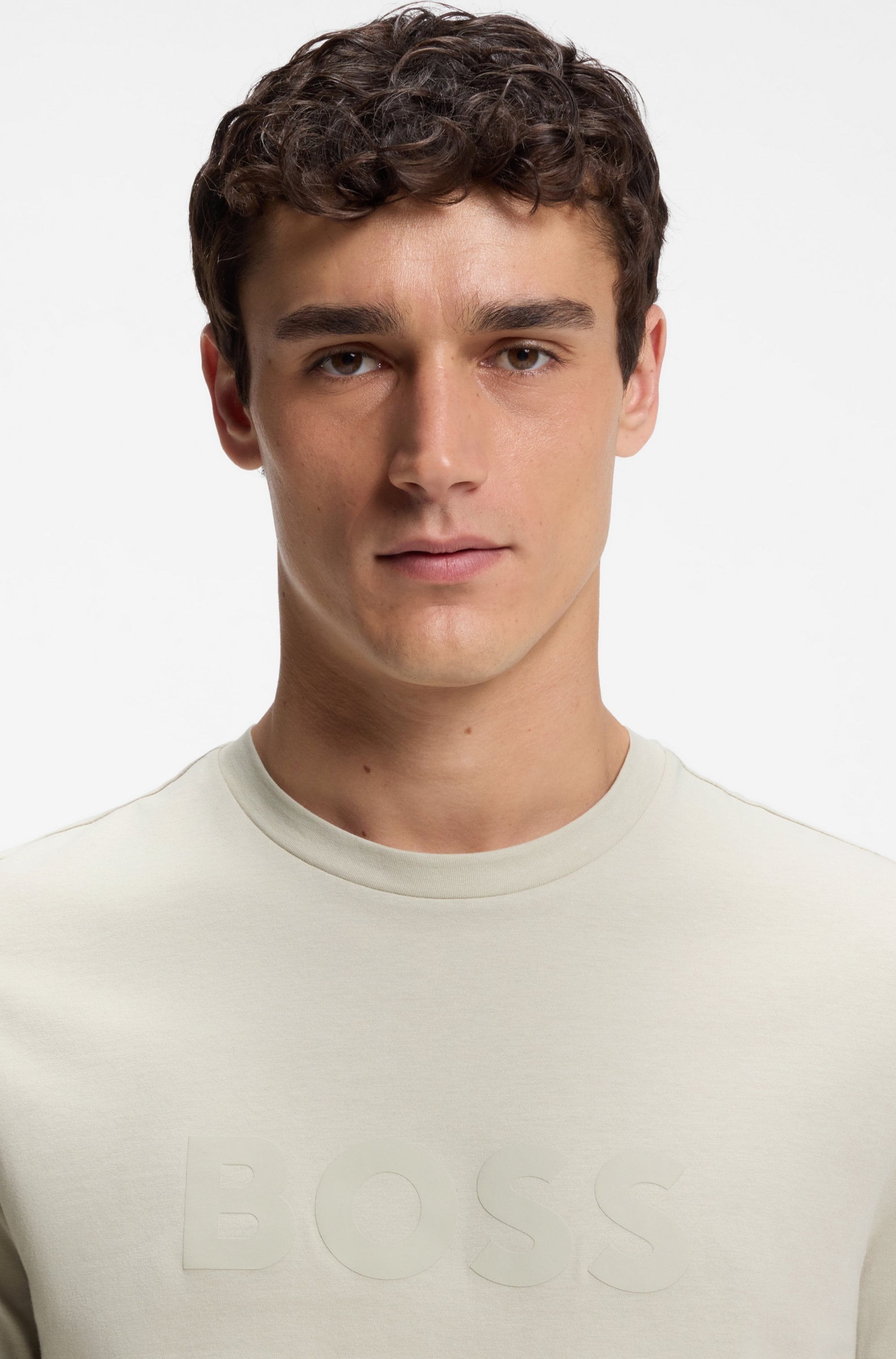 BOSS ORANGE T-Shirt Rundhalsausschnitt, Regular Fit, grosser Logodruck