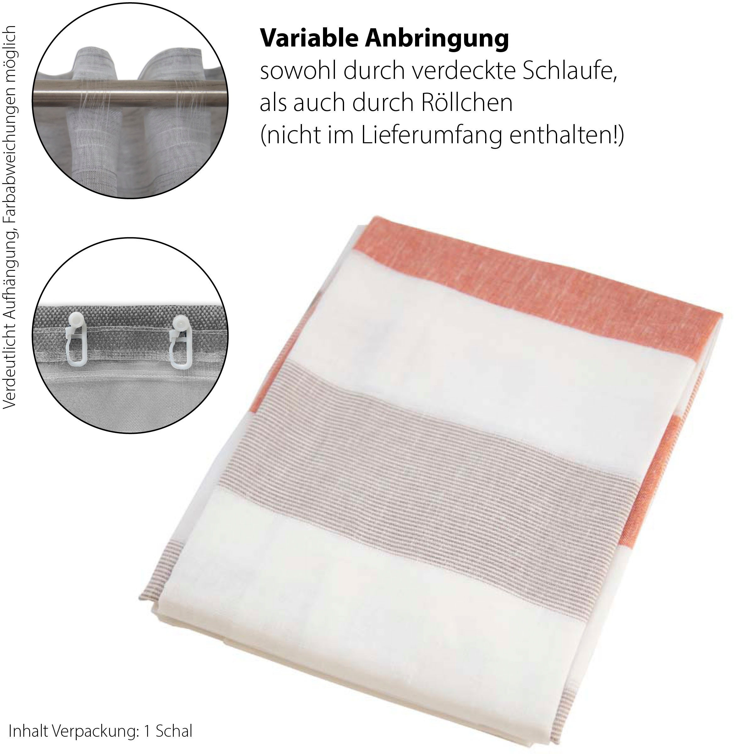 HOMING Gardine »Jaron« verdeckte Schlaufen 1 Stk. tlg. Streifen, modern, Farbverlauf, Wohnzimmer, Schlafzimmer