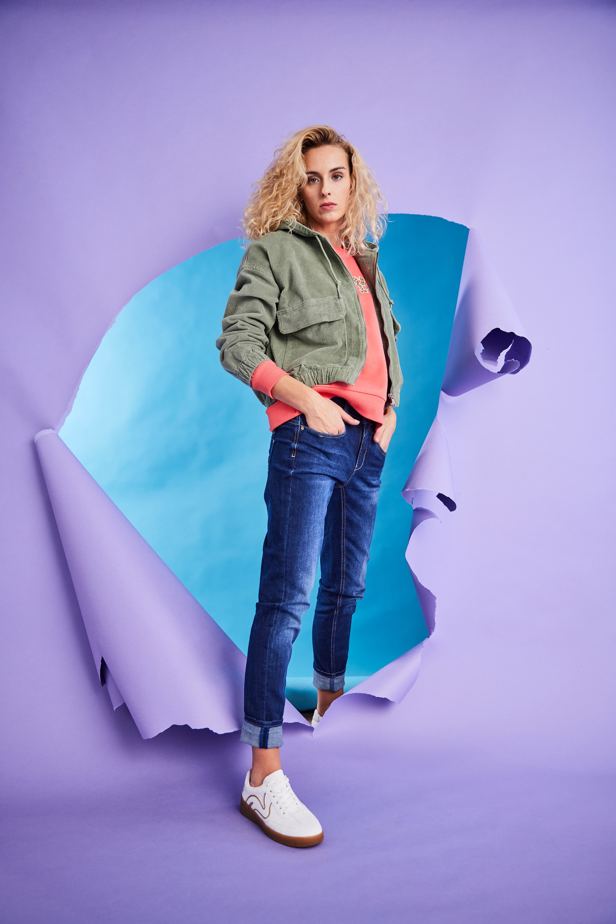 ONLY Veste en velours côtelé »ONLKENZIE L/S CORD JACKET PNT NOOS« mit Kapuze Baumwollmischung