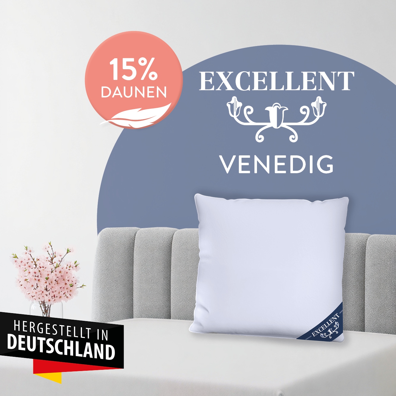 Excellent Oreiller »Venedig, Kuschel- oder Kopfkissen 1-tlg. oder 2 -tlg., Daunen & Federn« Füllung: 85 % plumes / 15 % duvet 2 oreillers, 1 cuis tlg. Coussins décoratifs ou d'appoint en plusieurs tailles