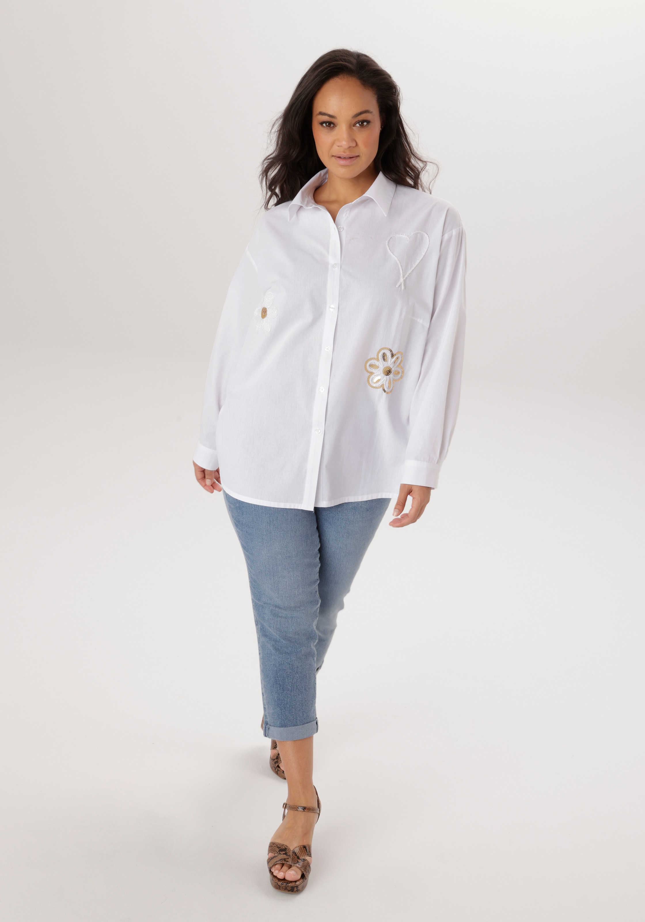 Aniston PLUS Hemdbluse mit edlen Applikationen - NEUE KOLLEKTION