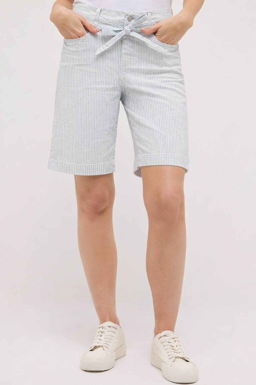 ANGELS Bermuda en jean »LIA CITY« avec léger motif rayé, stretch, coupe large