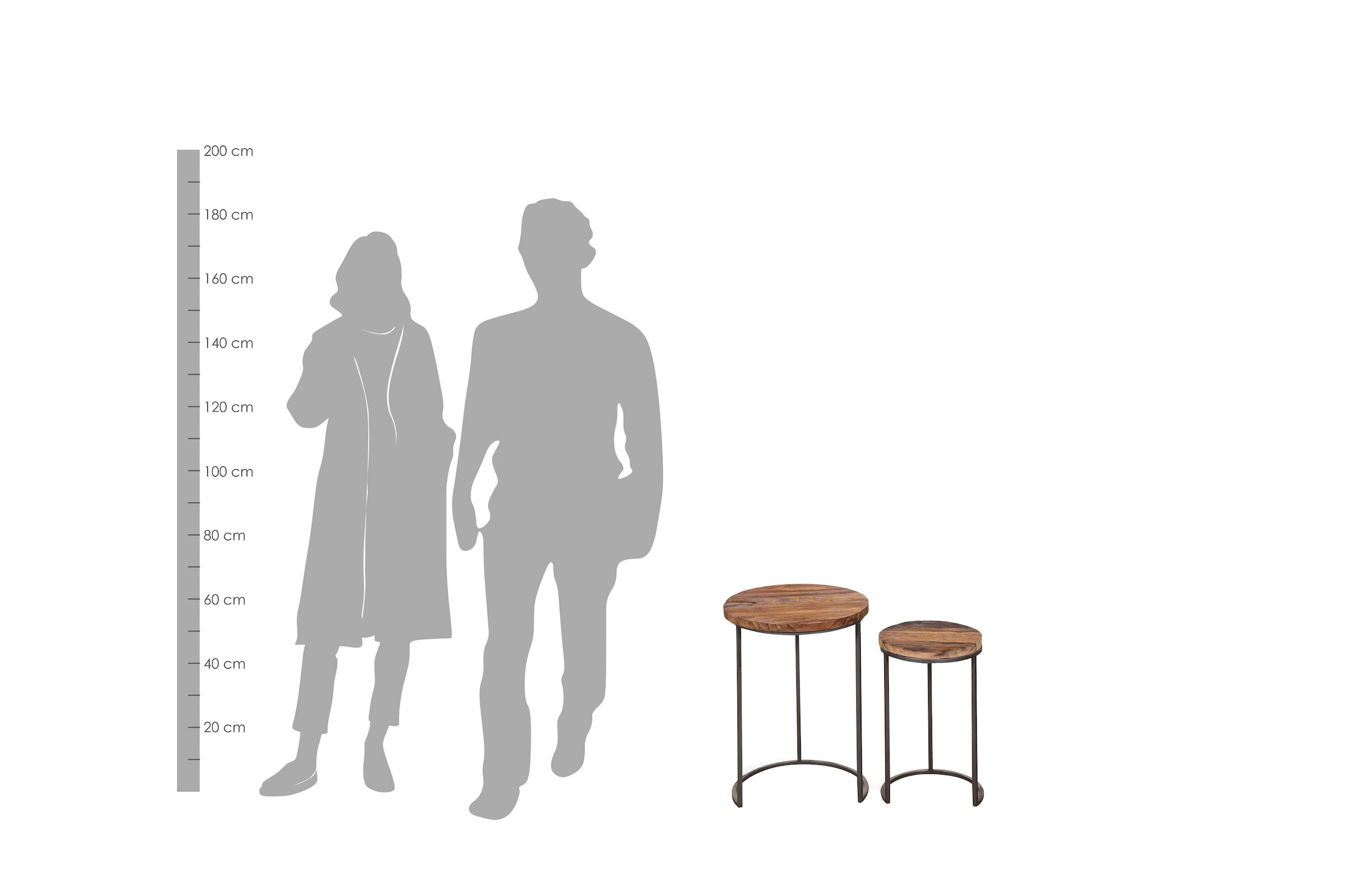 byLIVING Beistelltisch »Jaron« aus Massivholz, Zweisatztisch