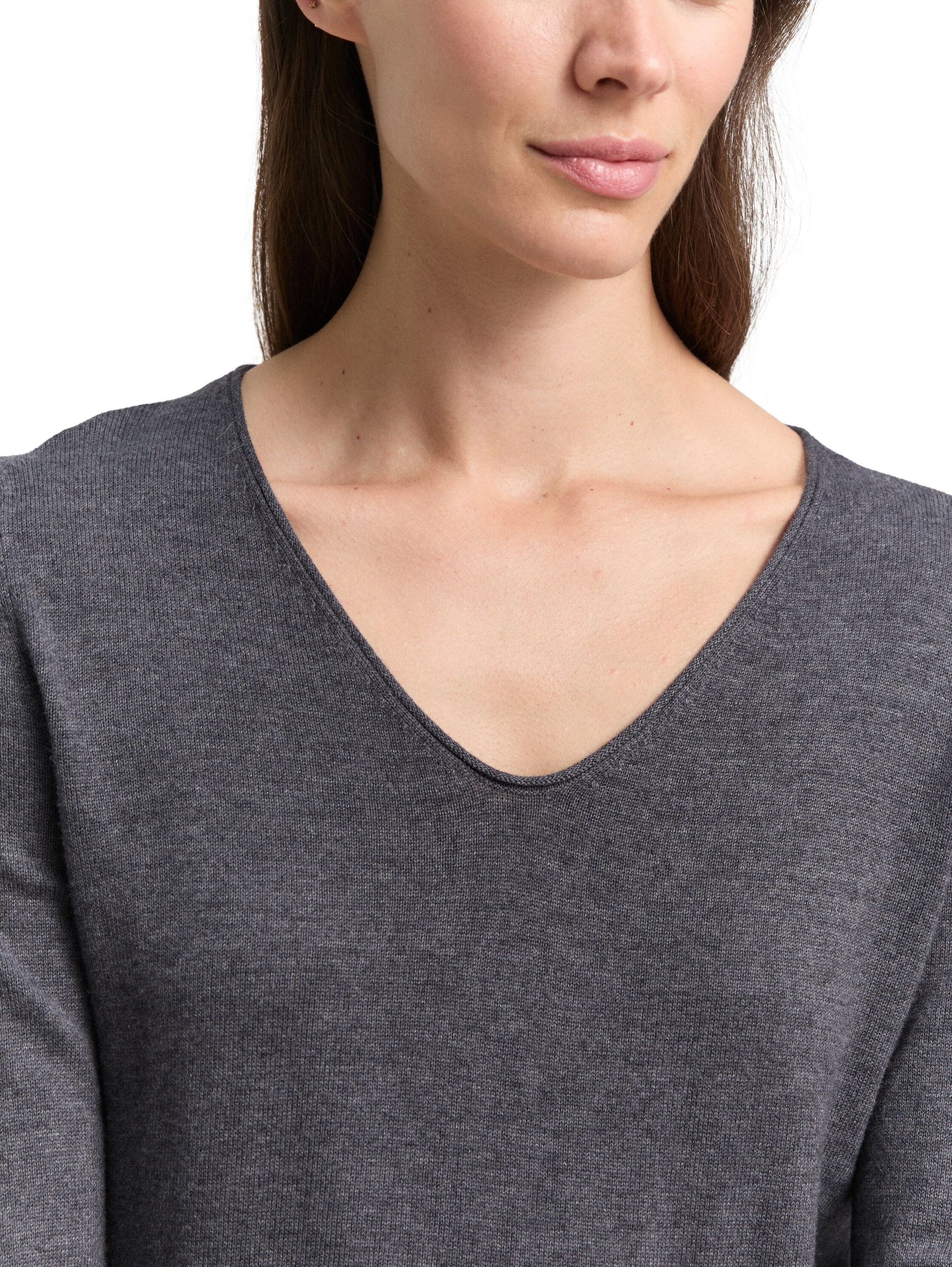 TOM TAILOR V-Ausschnitt-Pullover aus Feinstrick