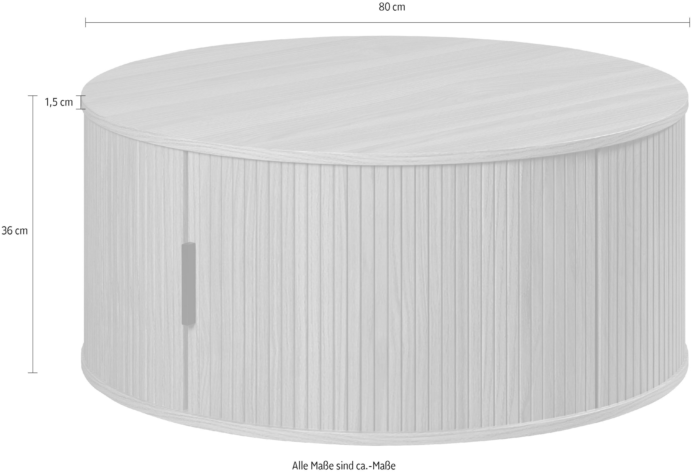 Home affaire Couchtisch »Ronda« 1 Stk. tlg. Runder Sofatisch mit Stauraum - Masse (B/T/H) 80/80/36 cm