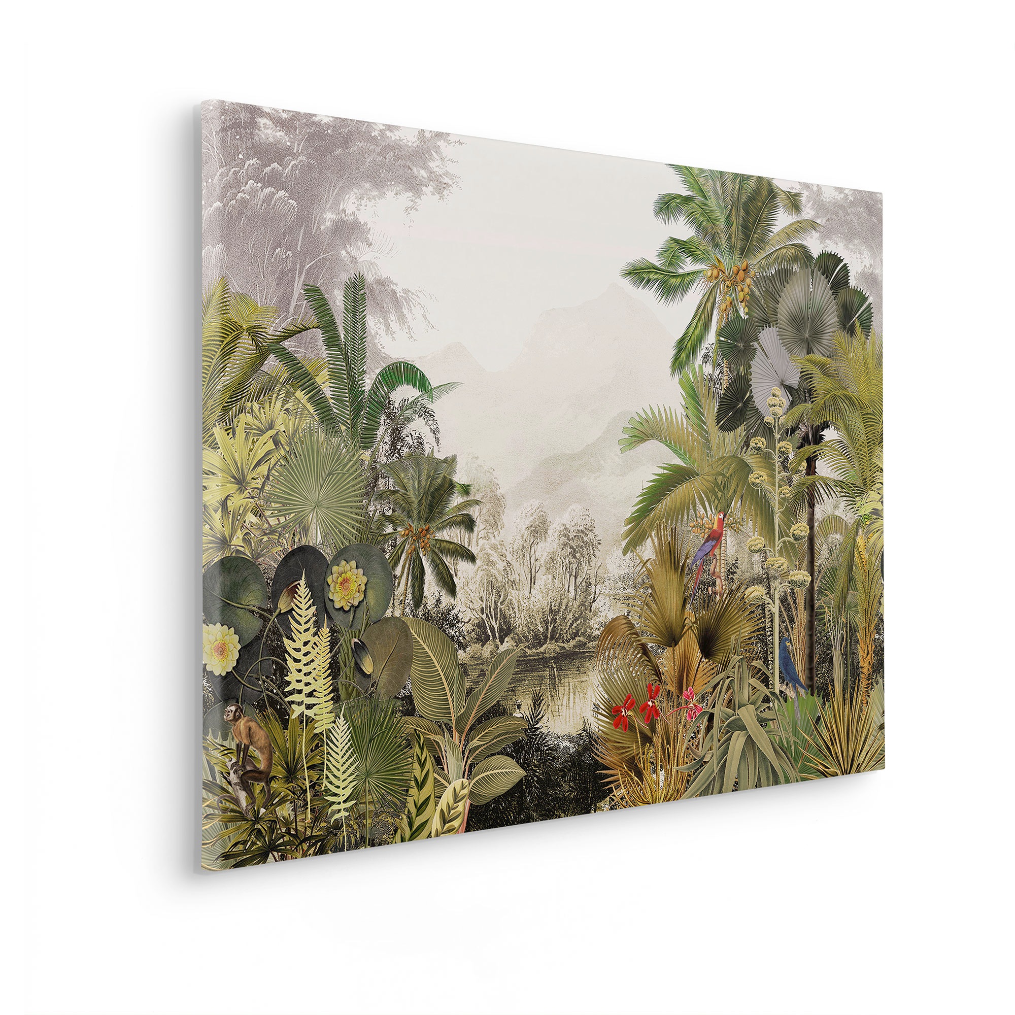 Komar Leinwandbild »Hiding Parrot - Grösse 60 x 90 cm« Natur 1 Stk. tlg. Keilrahmenbild mi Echtholzrahmen