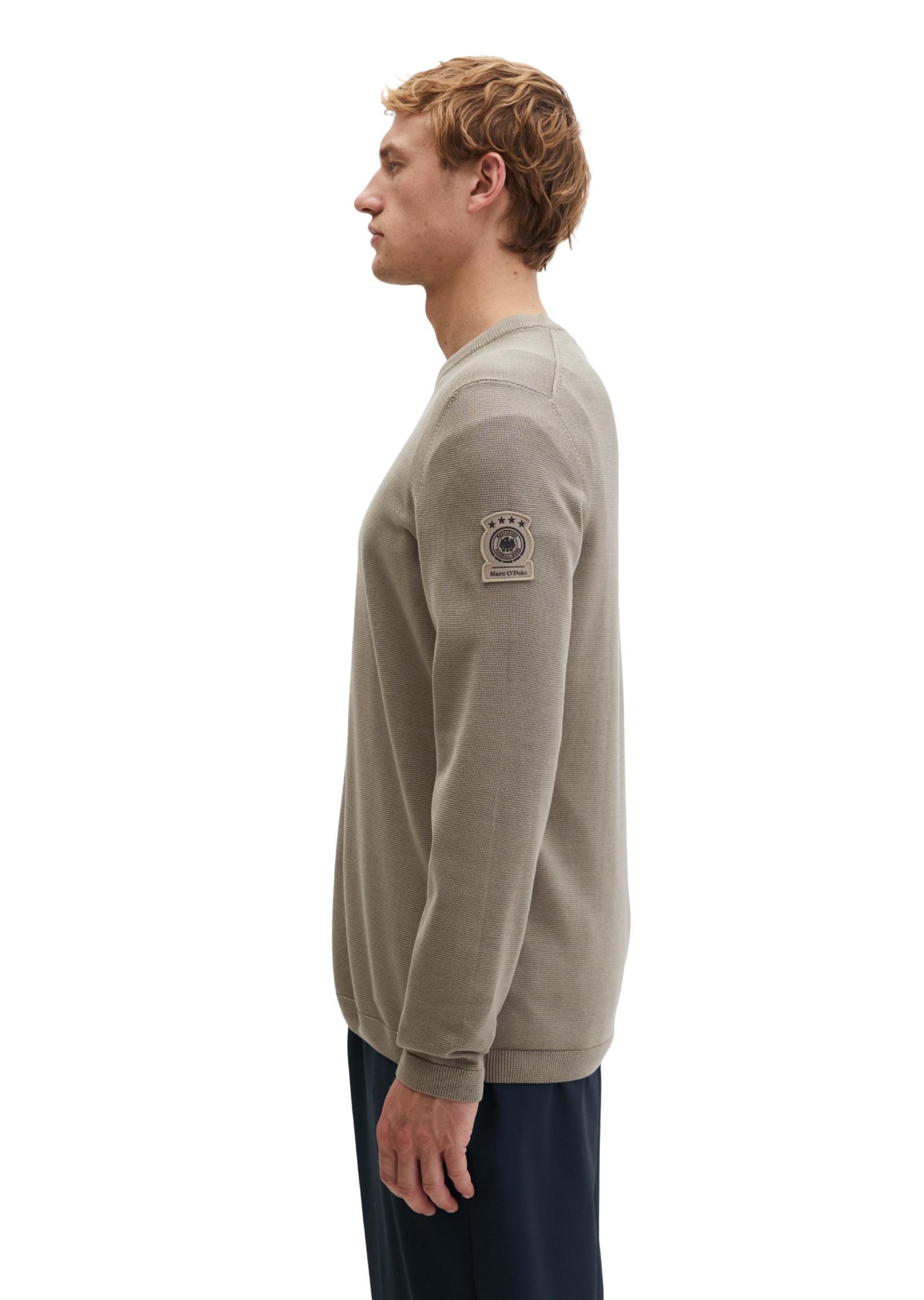 Marc O'Polo Pull à col rond »DFB Travel Collection« aus reiner Bio-Baumwolle