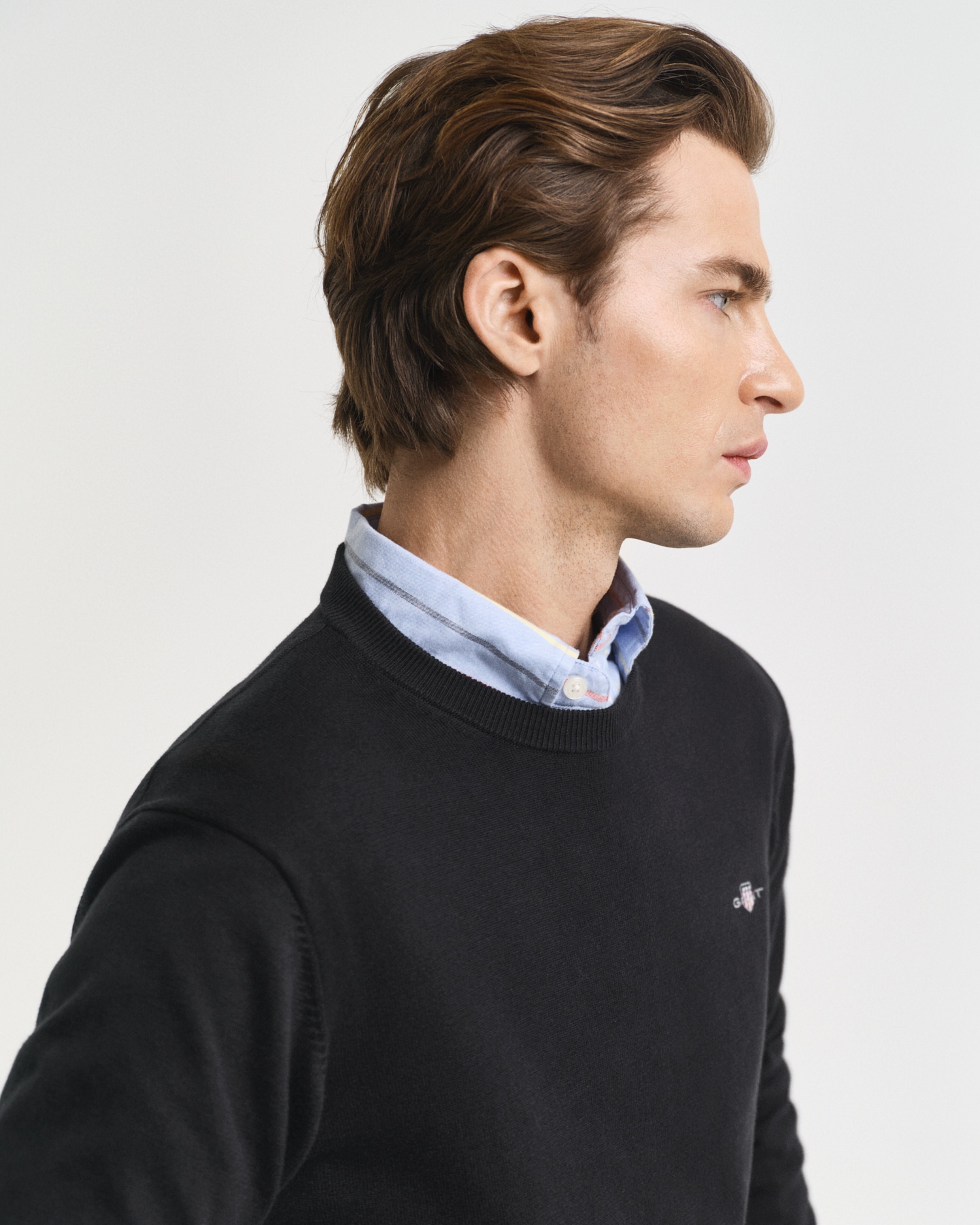Gant Rundhalspullover »CLASSIC COTTON C-NECK« Premium Strickpullver aus weicher 100% Baumwolle, Übergangspullover