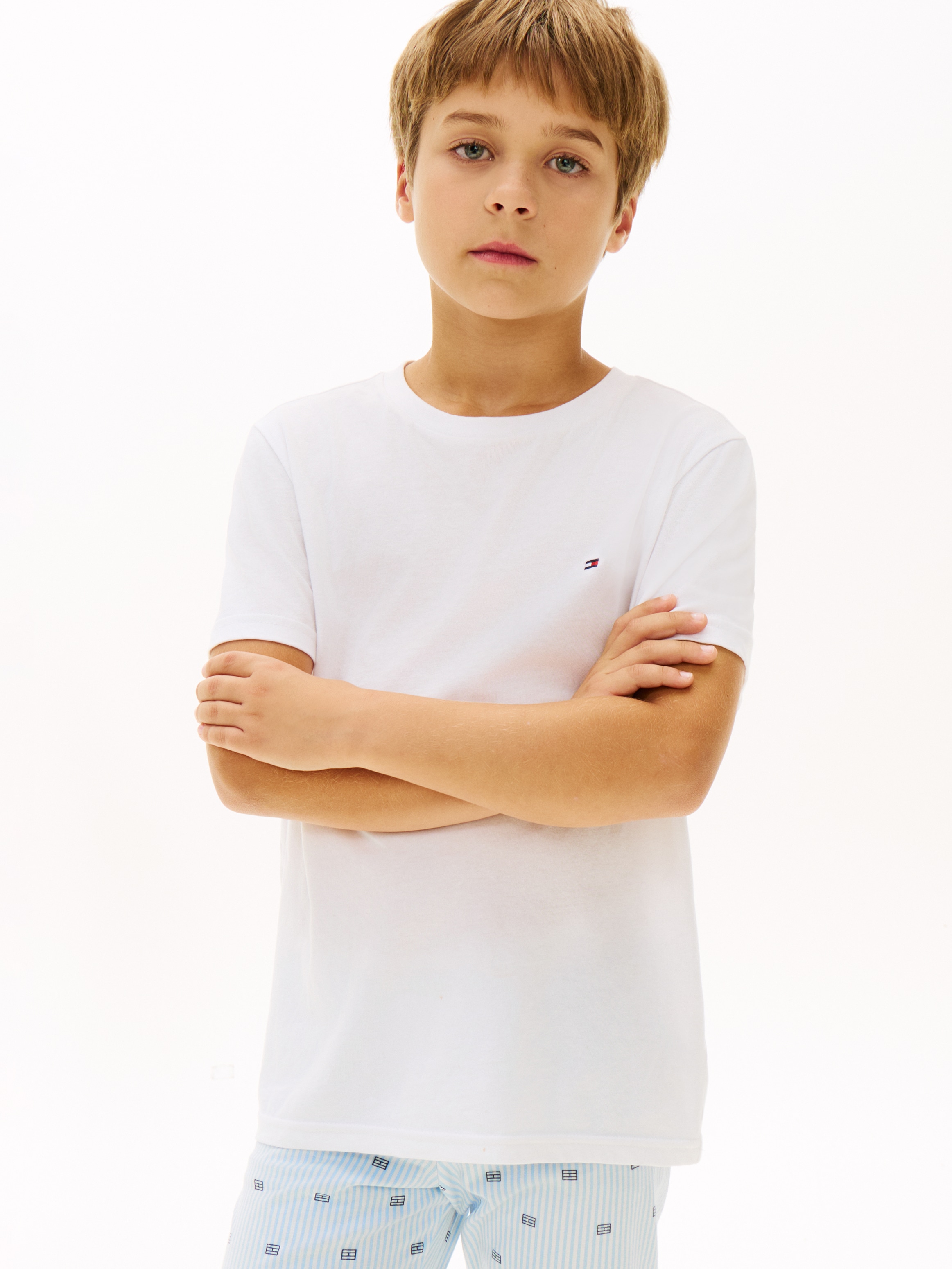 Tommy Hilfiger Underwear T-shirt »2 PK SS TEE mit Stickerei und Rundhals im 2er-Pack« Packung, 2er-Pack, 2 pièces unifarben, casual, regular fit, Baumwolle, Rundhals