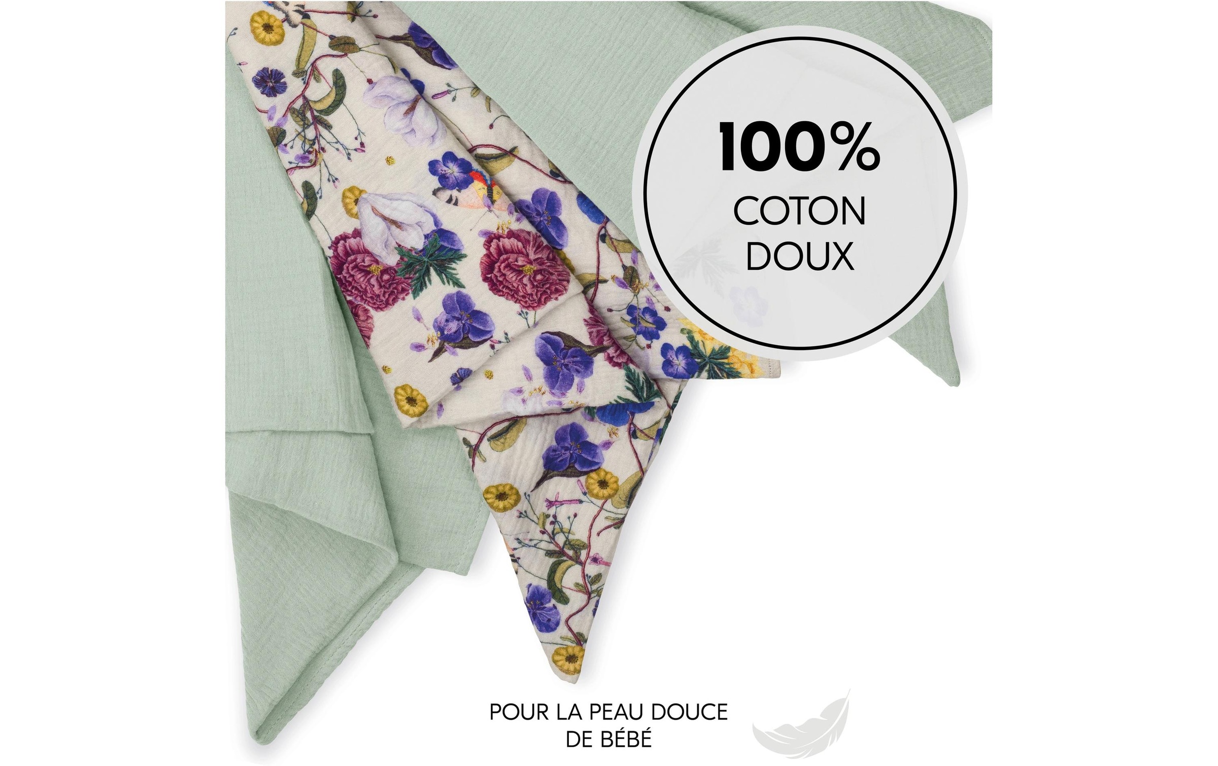 Hauck Schnuffeltuch »Cuddle N Clean 3Set Sage-Beige-Floral« 3 tlg.