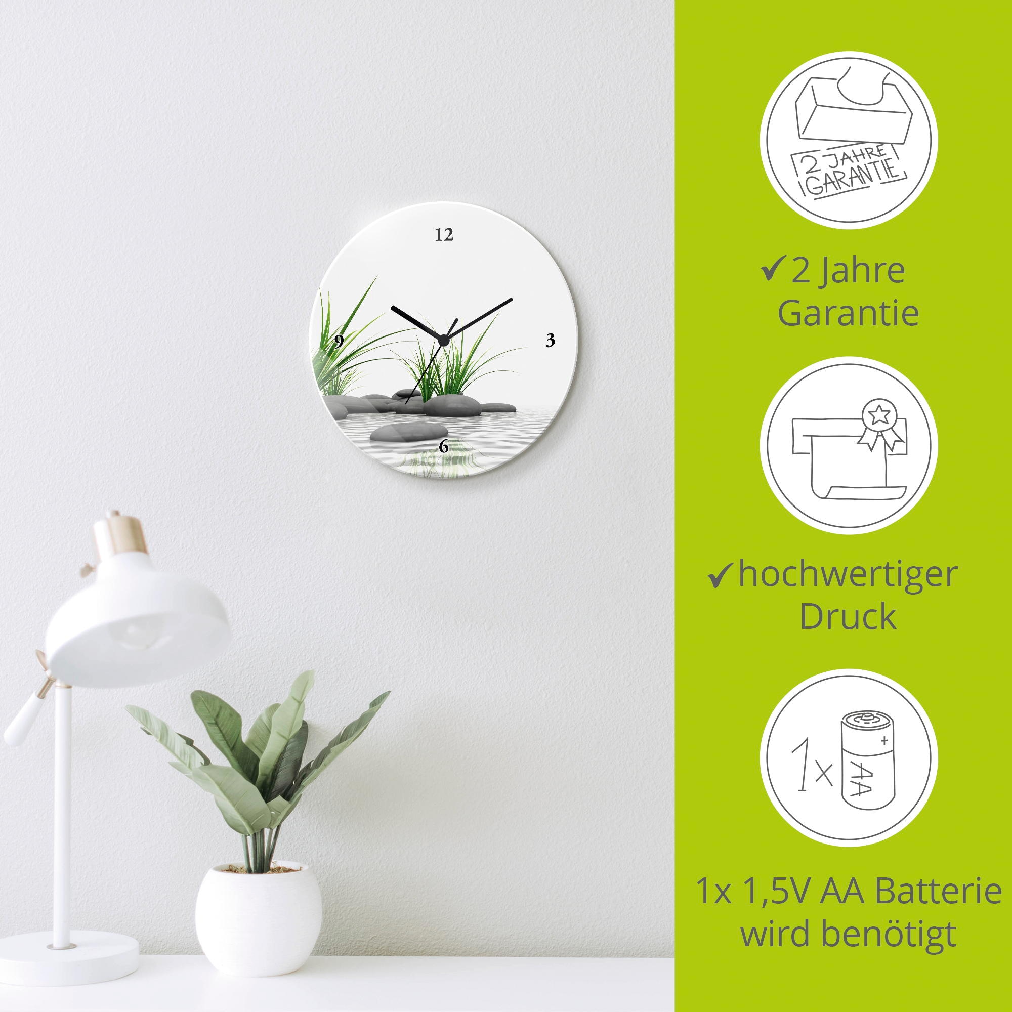 Artland Horloge murale »3 D Steine« wahlweise mit Quarz- oder Funkuhrwerk, lautlos ohne Tickgeräusche