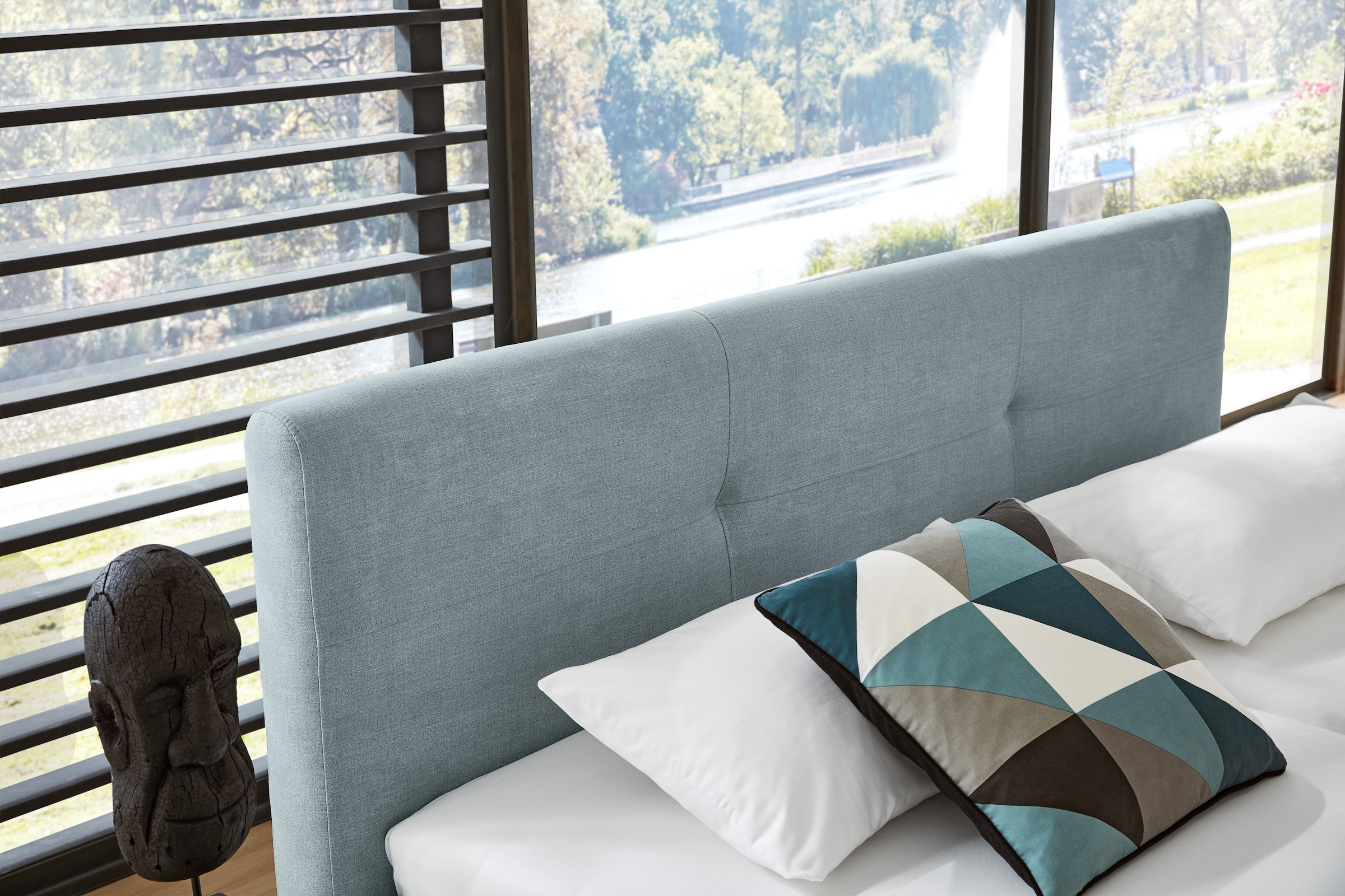 Musterring Lit rembourré »Delphi erhältlich in der Breite 160cm und 180cm« Eicherahmen massiv, Kopfteil mit Steppung