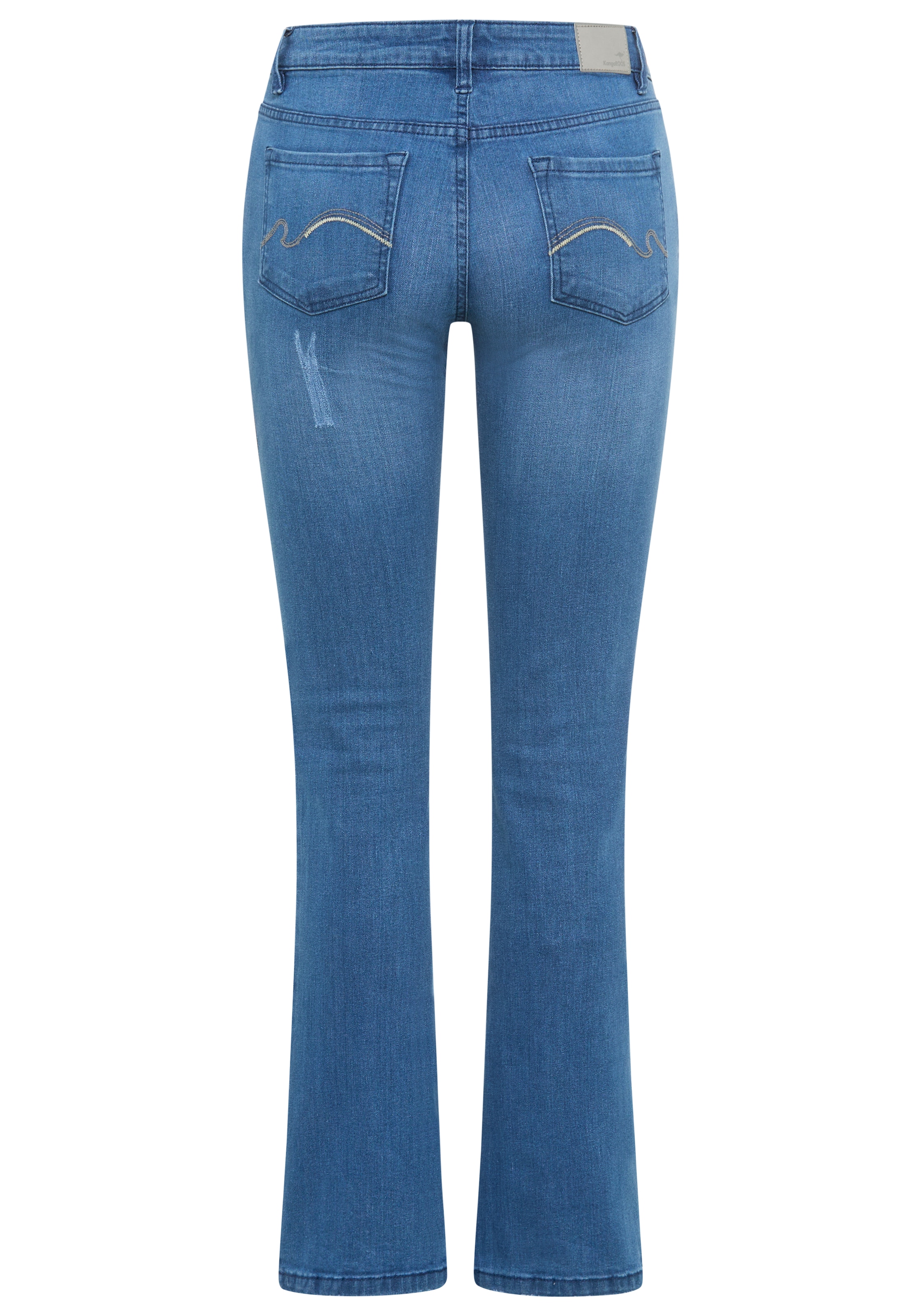 KangaROOS Jeans à 5 poches ausgestellte Beinform,  Used-Waschung,  normale Leibhöhe
