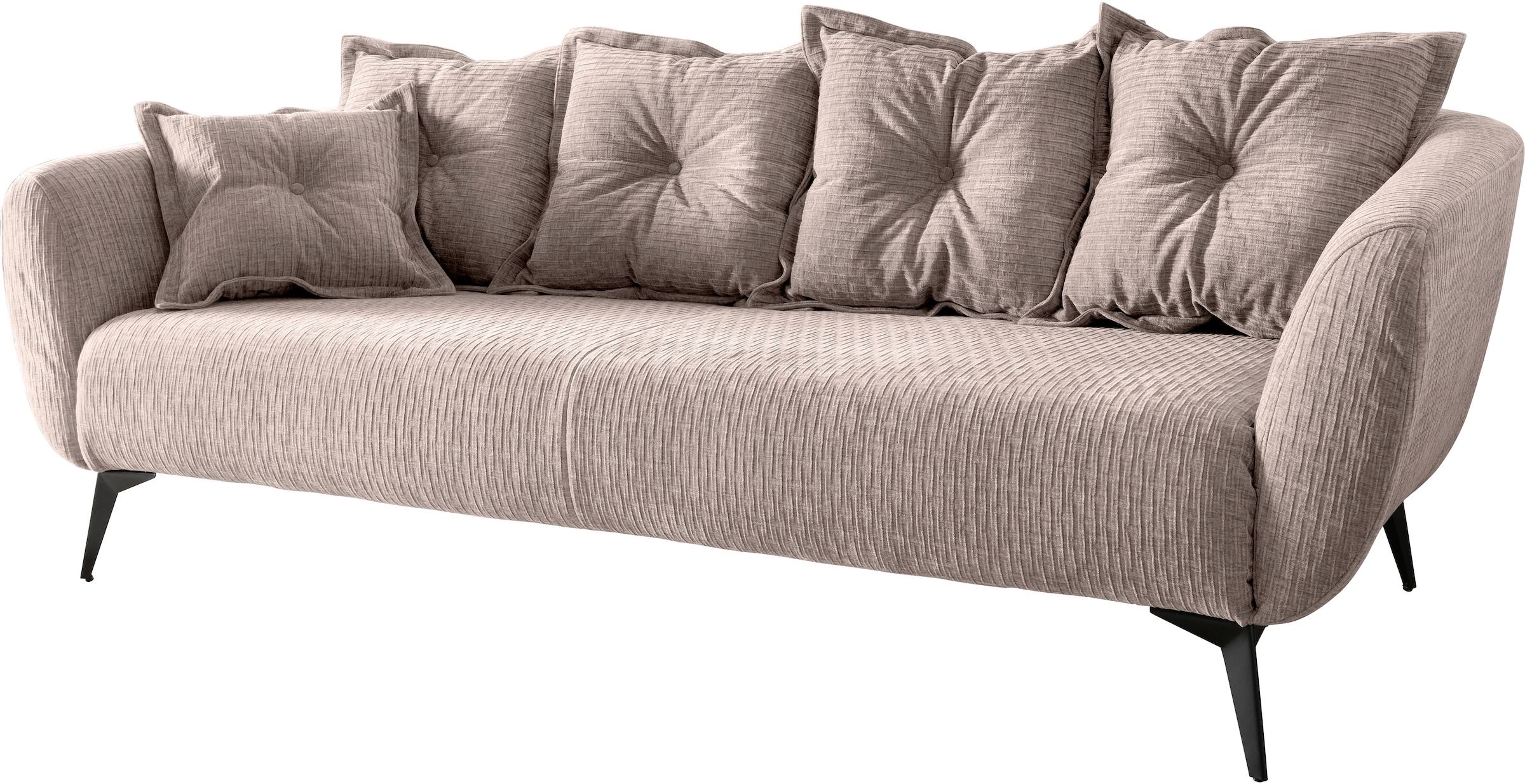 Home affaire 3-places »Baggio Breite 236 cm, modernes Sofa, hoher Fuss, bequem« schwarze Metallfüsse