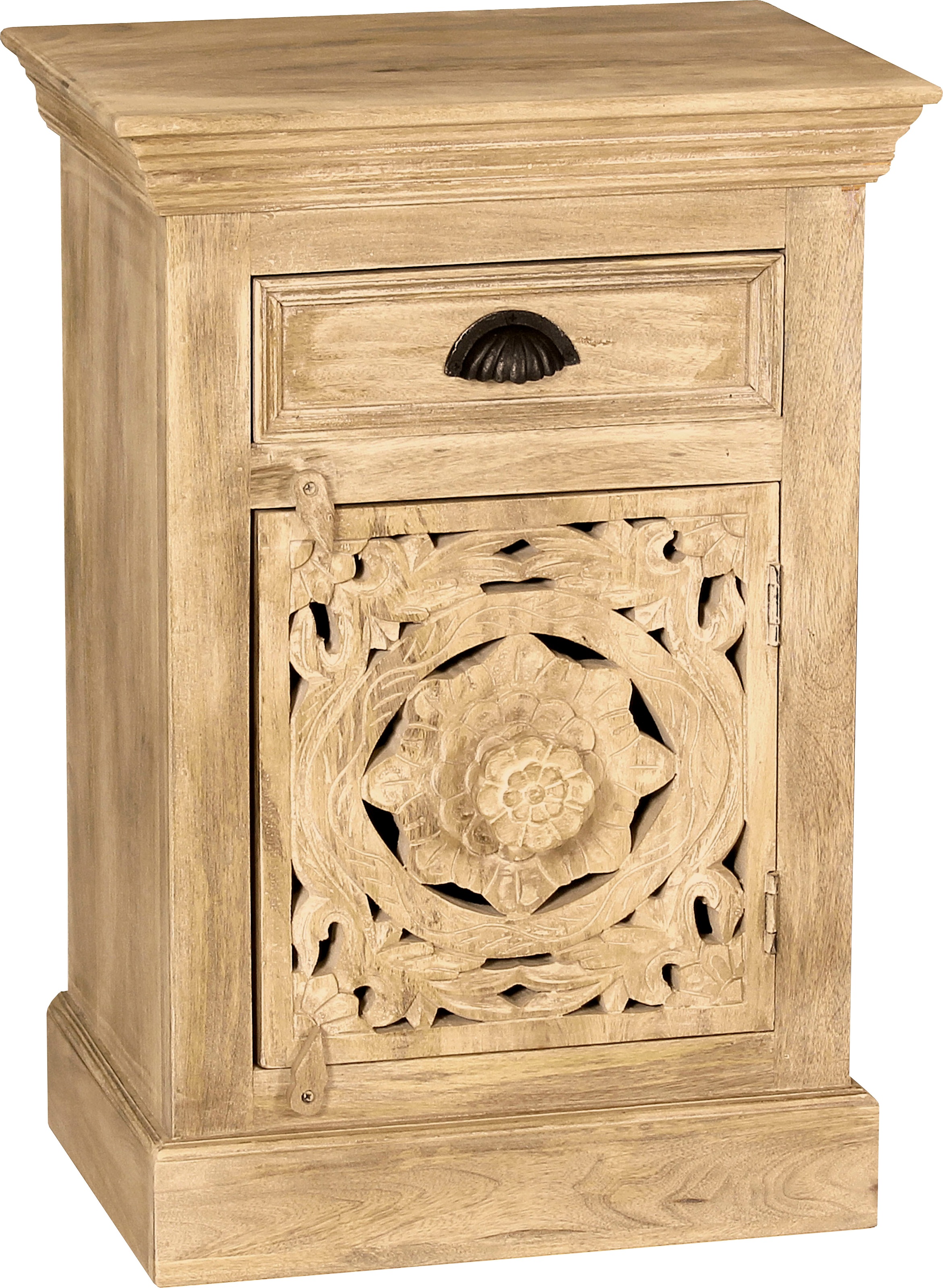 SIT Kommode »Famagusta aus Mangoholz mit Tür, Schublade & Holzschnitzereien« Aufwändige Holzschnitzereien als kunstvolles Design-Highlight
