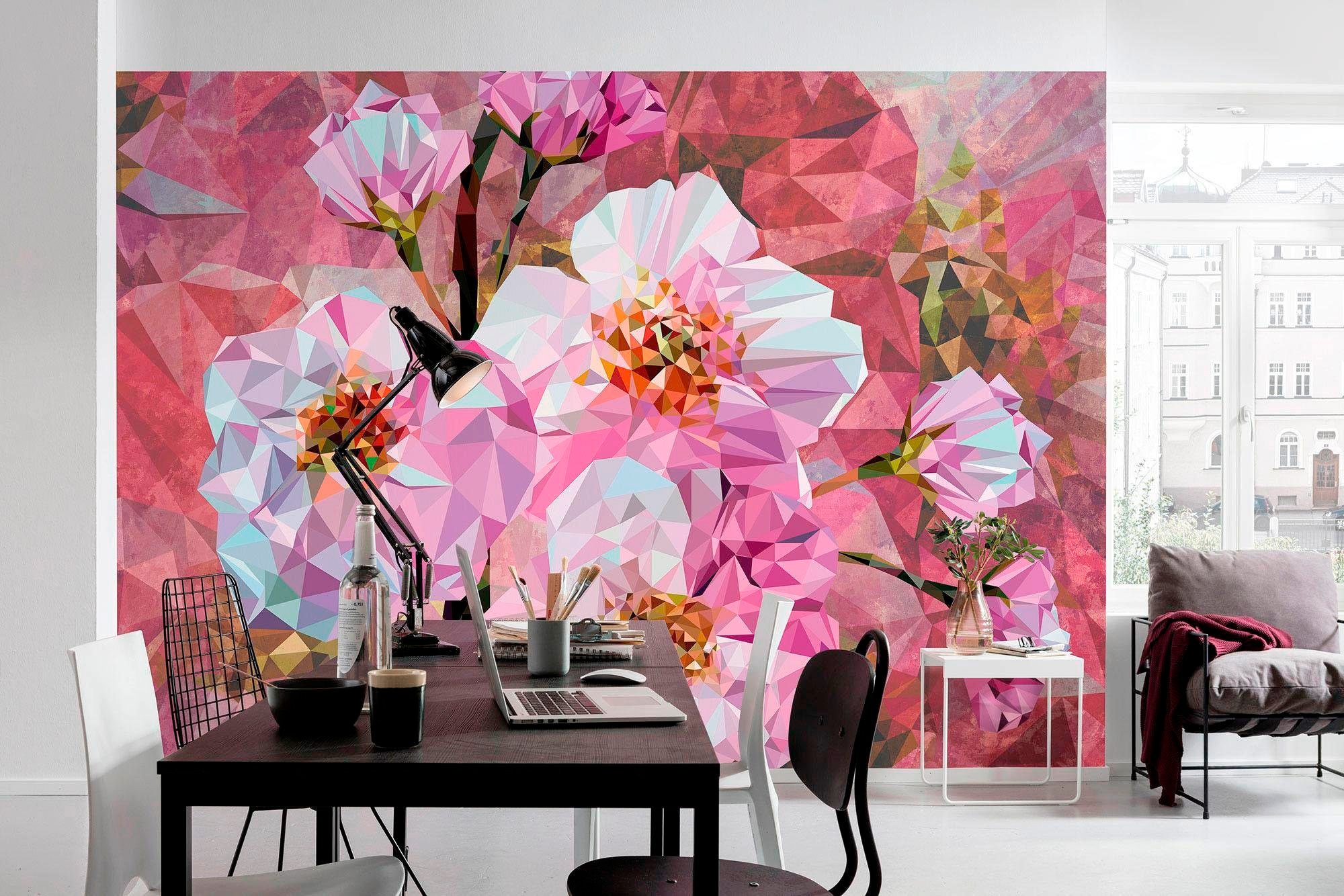 Komar Vliestapete »Vlies  - Blooming Gems - Grösse 368 x 248 cm« bedruckt glatt Wohnzimmer, Schlafzimmer