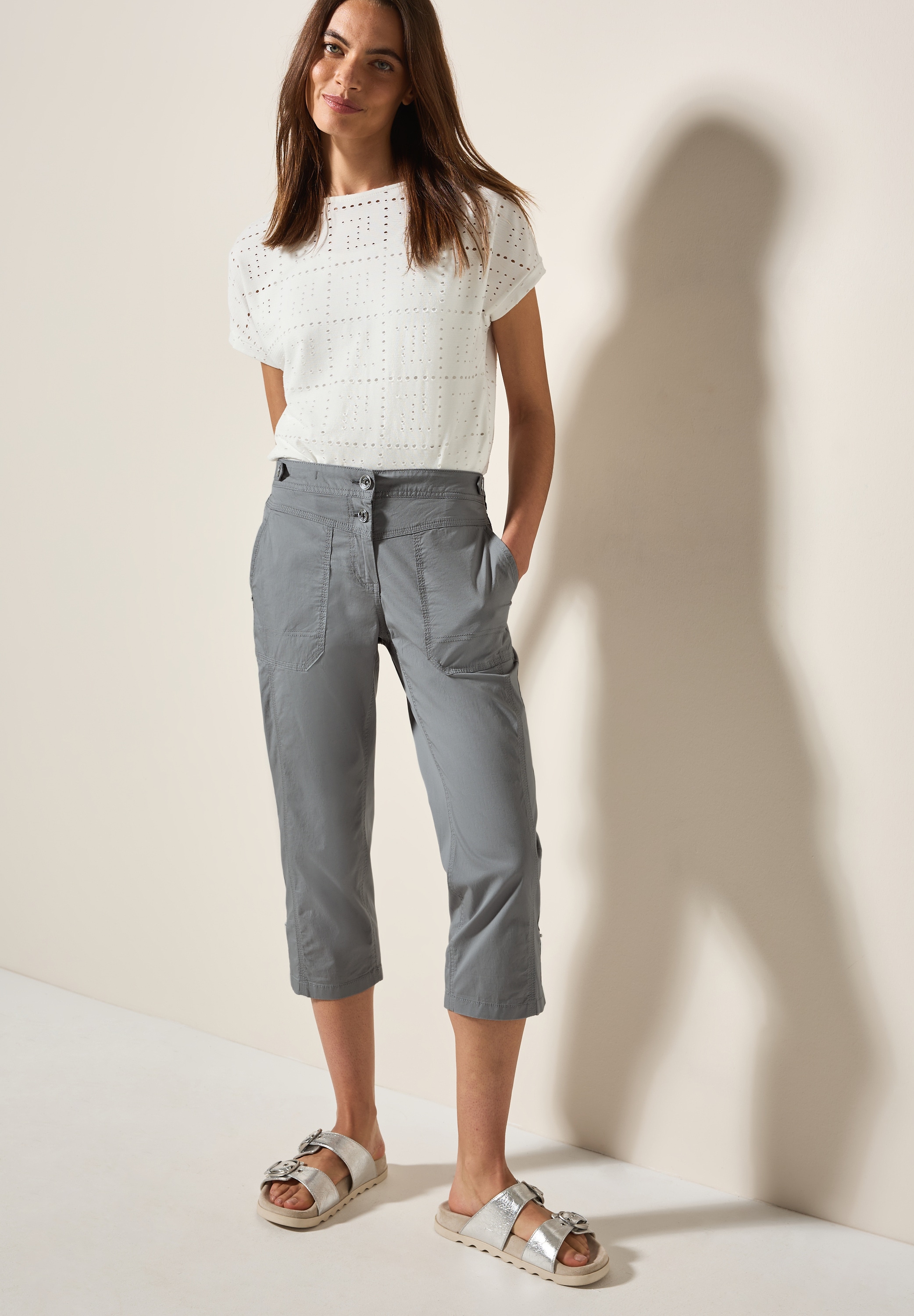 Cecil Pantalon capri »Style New York«  Pantalon d'été avec détails à boutons à la taille
