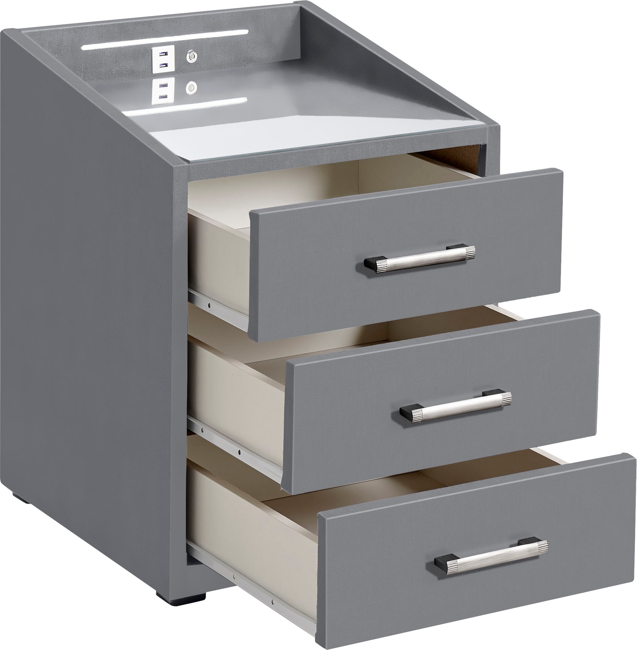 ED EXCITING DESIGN Nachtkonsole »Moon« mit LED-Beleuchtung und USB-Anschluss & USB-C-Anschluss