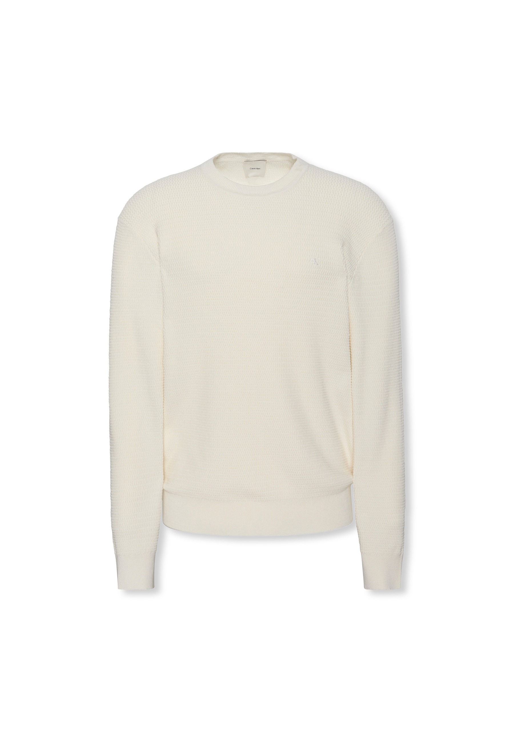Calvin Klein Pull en tricot »LS TXTR CTTN CRWNK S« Mit Rundhalsausschnitt