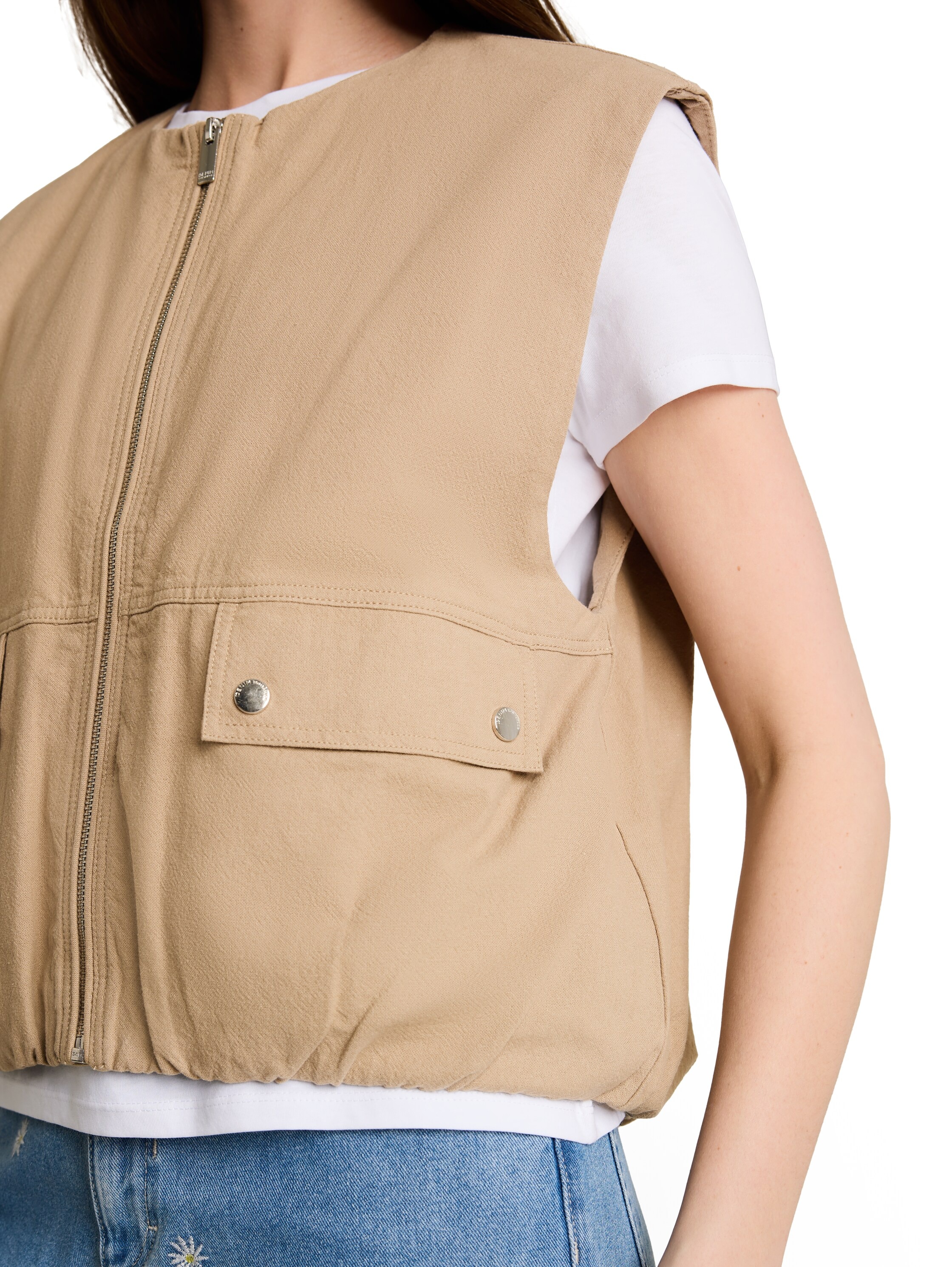 TOM TAILOR Denim Gilet court Avec fermeture éclair